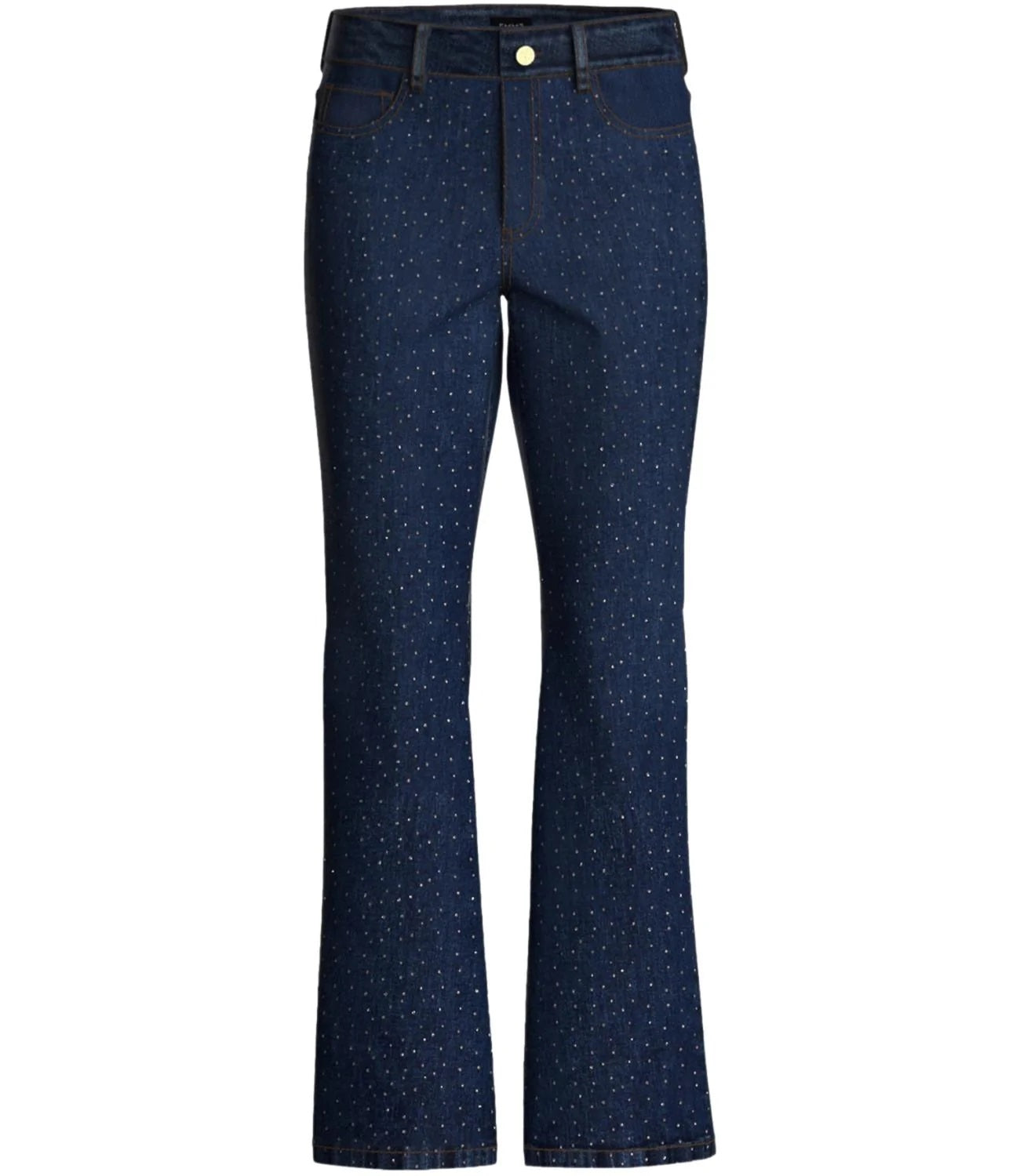 Jeans "Ibisco Bis" Slim Flare Cropped con Cristalli Applicati