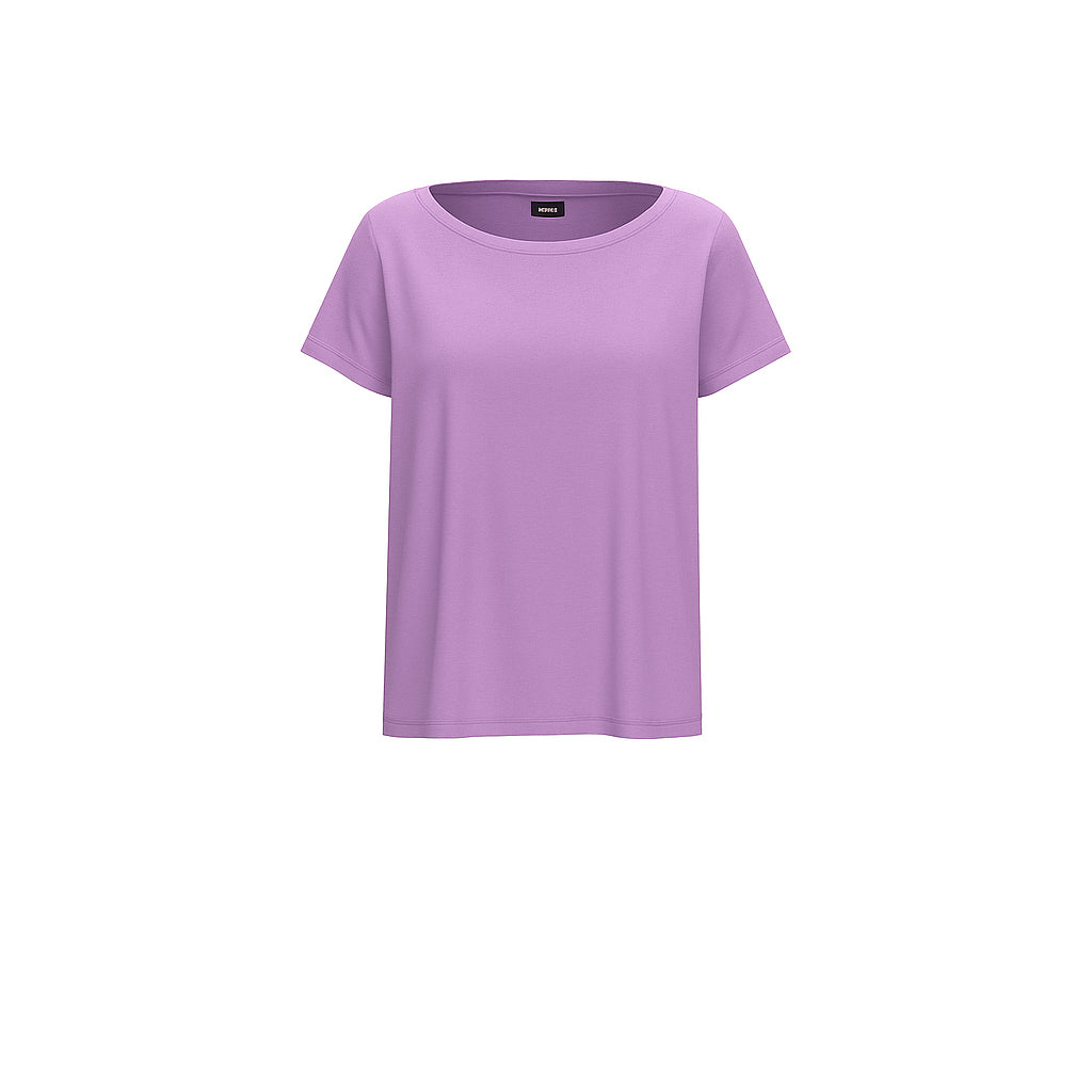 Blusa "Inn" ciclamino in Crêpe de Chine Misto Seta con Fit Morbido