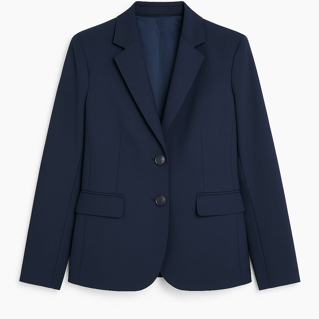 Giacca blu scuro "Malizia" in tessuto doppio di misto cotone stretch