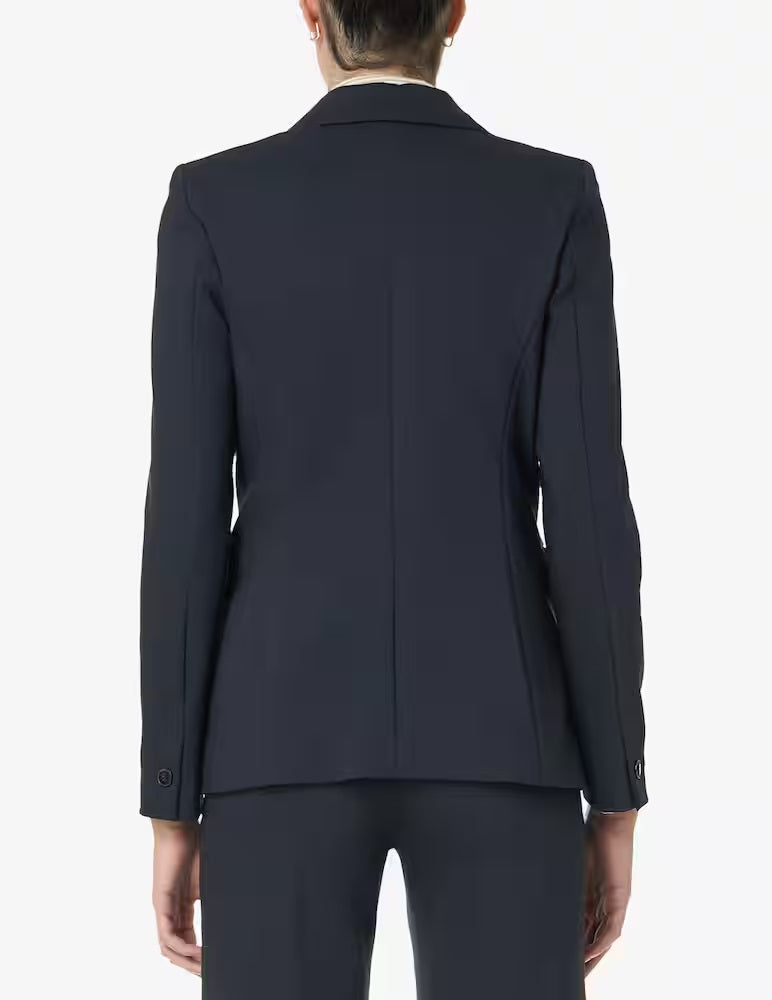 Giacca blu scuro "Malizia" in tessuto doppio di misto cotone stretch