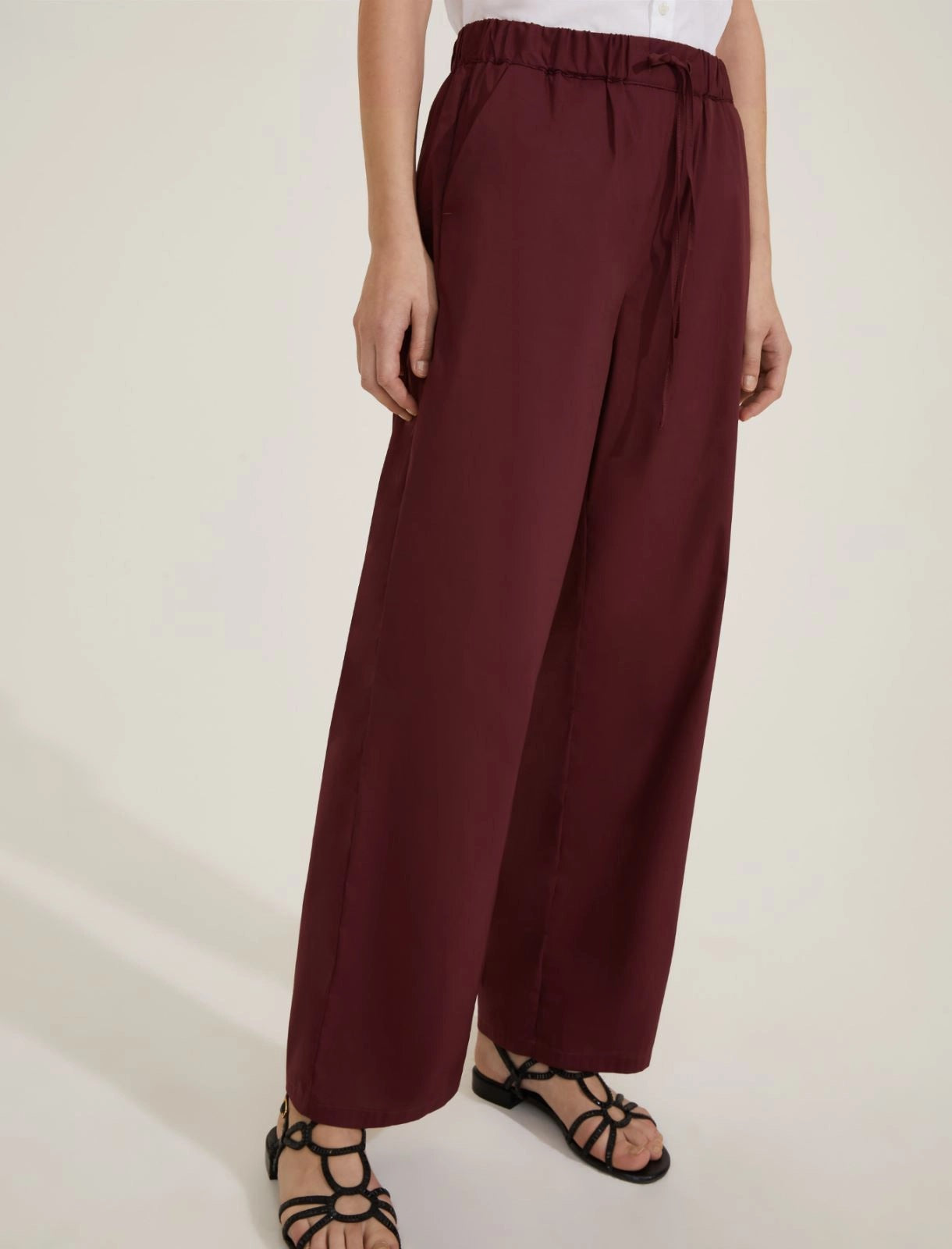 Pantalone Ampio bordeaux "Riserva" con Coulisse in Vita