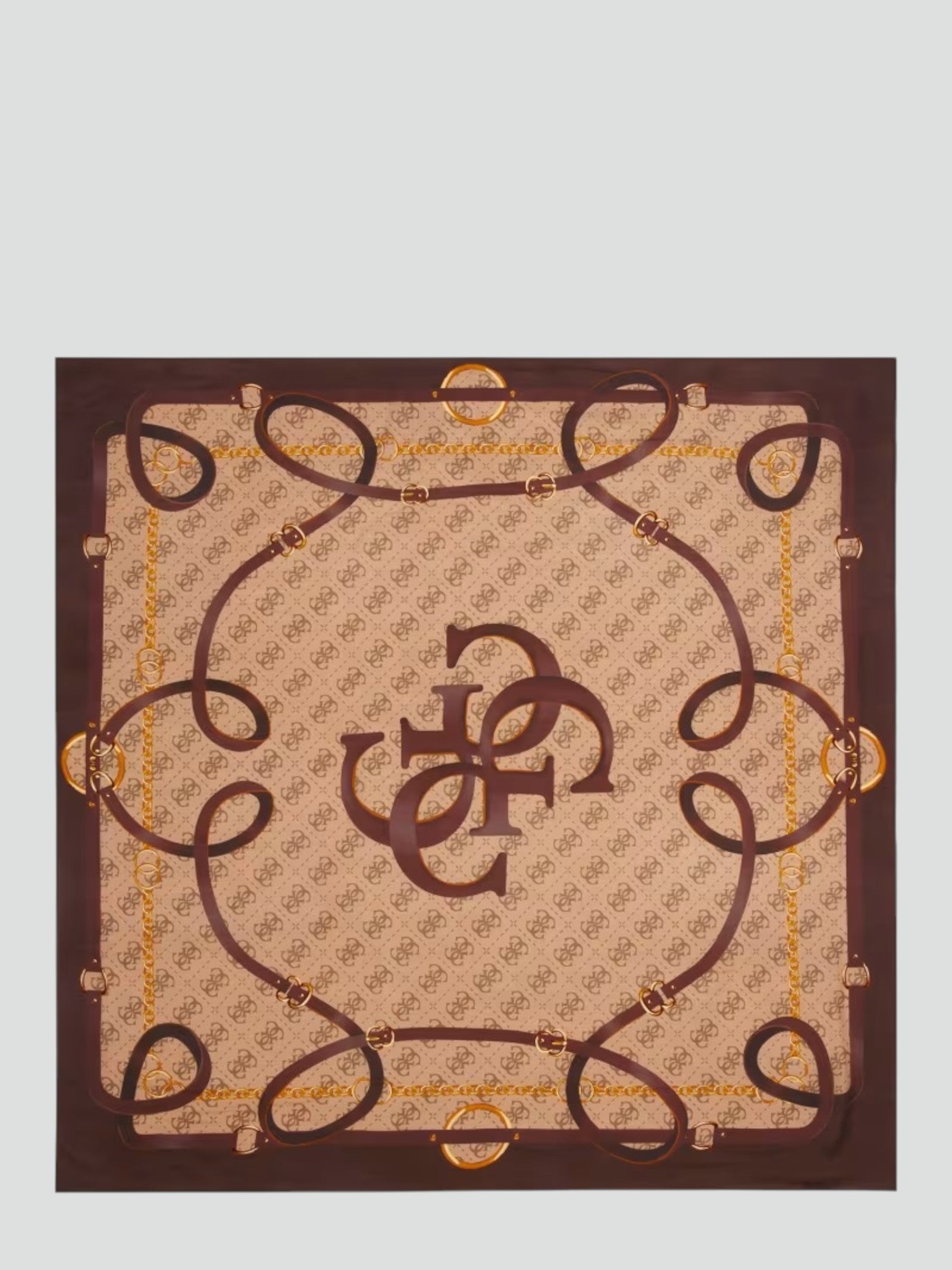 Sciarpa Logo Guess 4G Beige con Catene