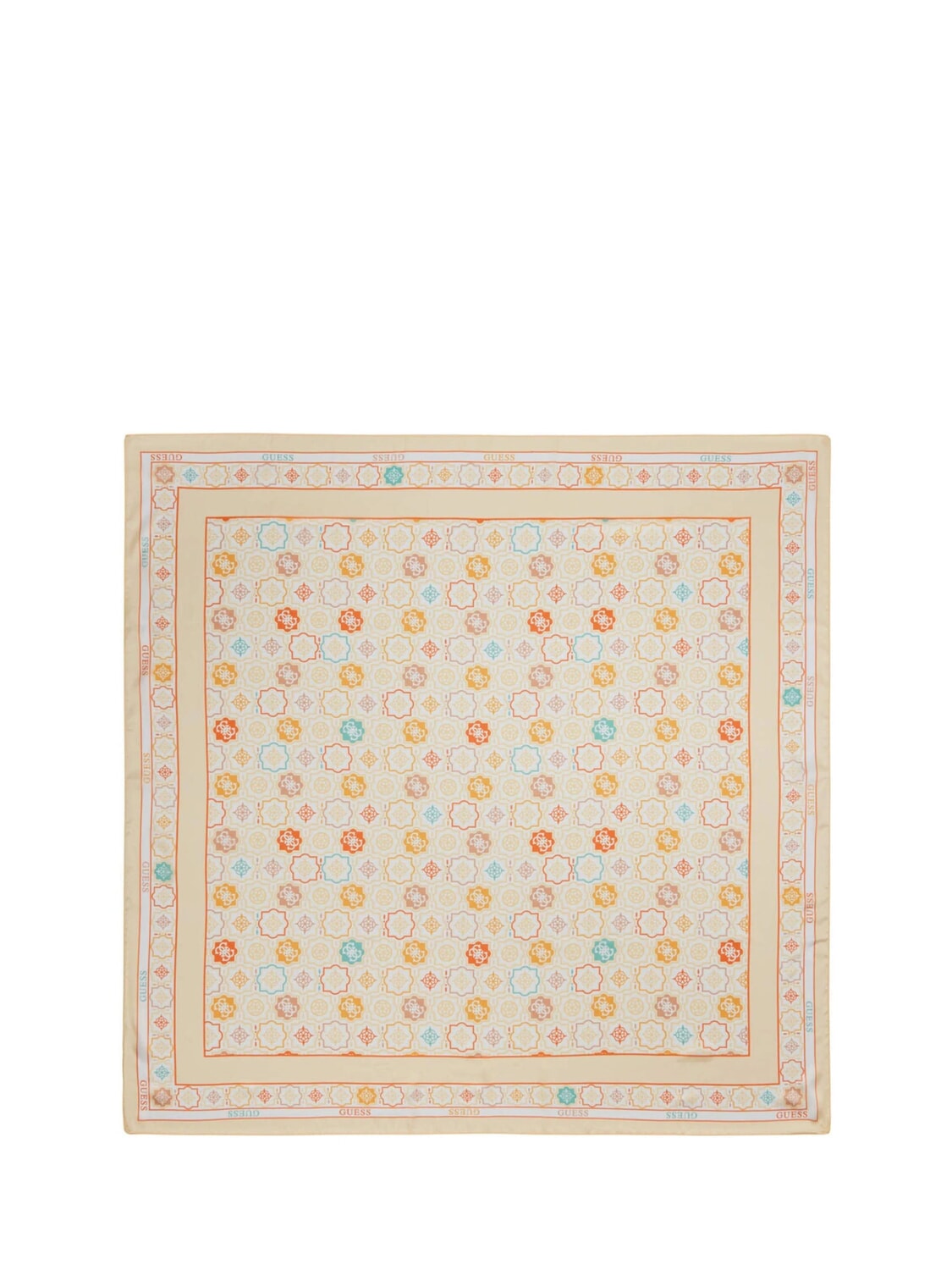 Sciarpa Guess Beige Multicolor con Motivo Geometrico