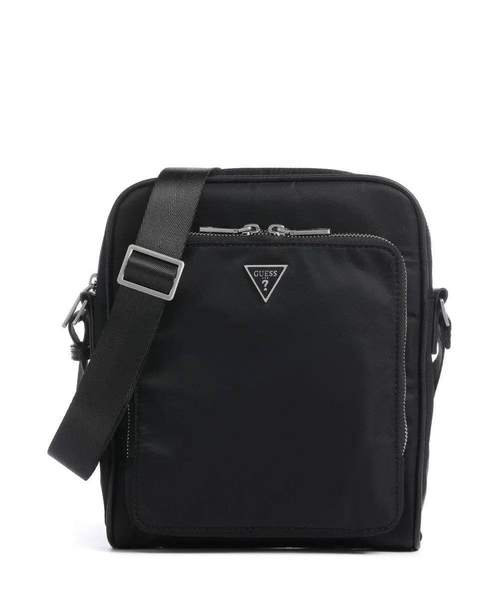 Borsa a Tracolla Uomo "Milano" Nera con Tasche Multiple