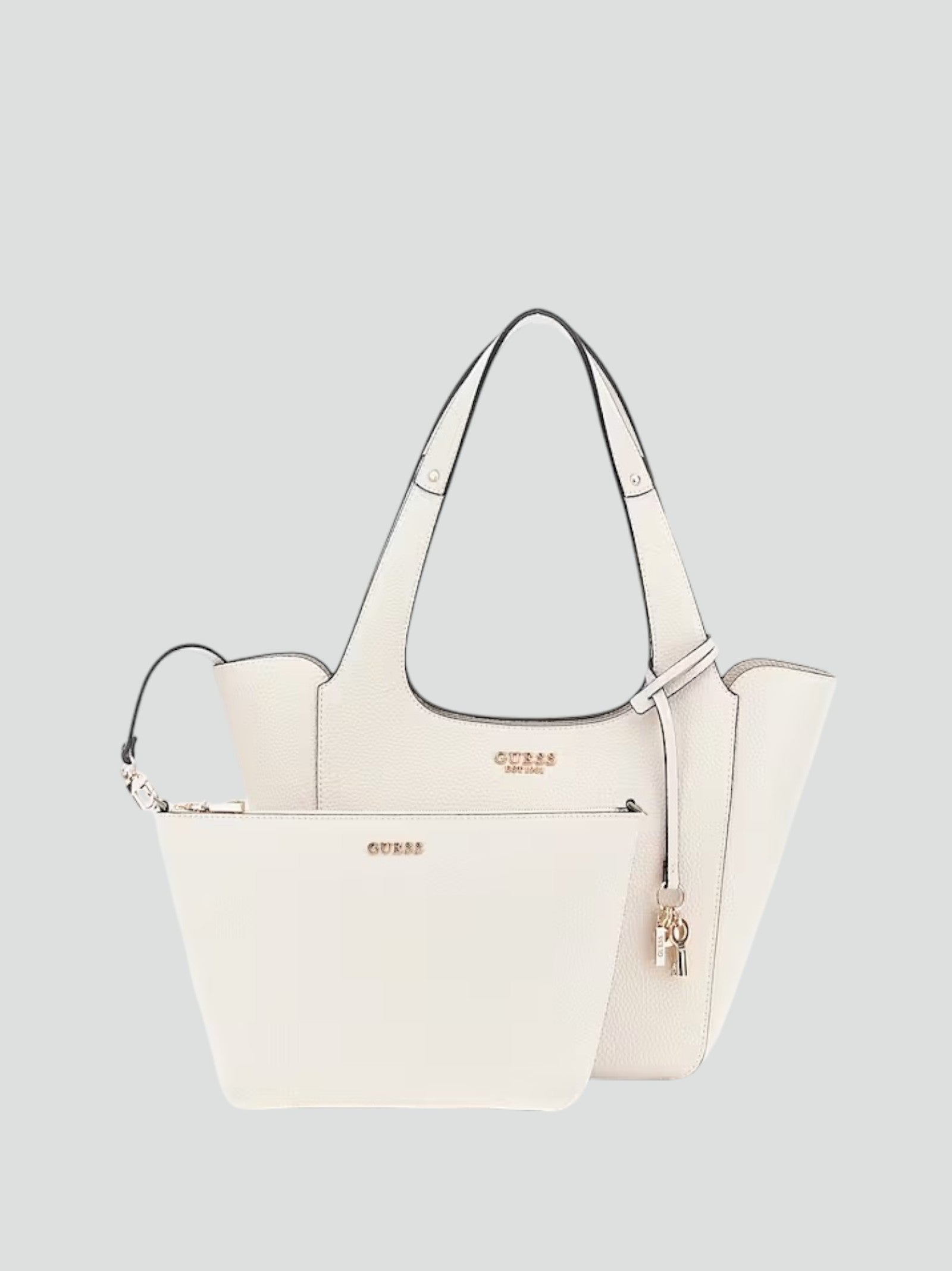 Shopper Guess "Helina" bianca in Similpelle con Pochette Interna