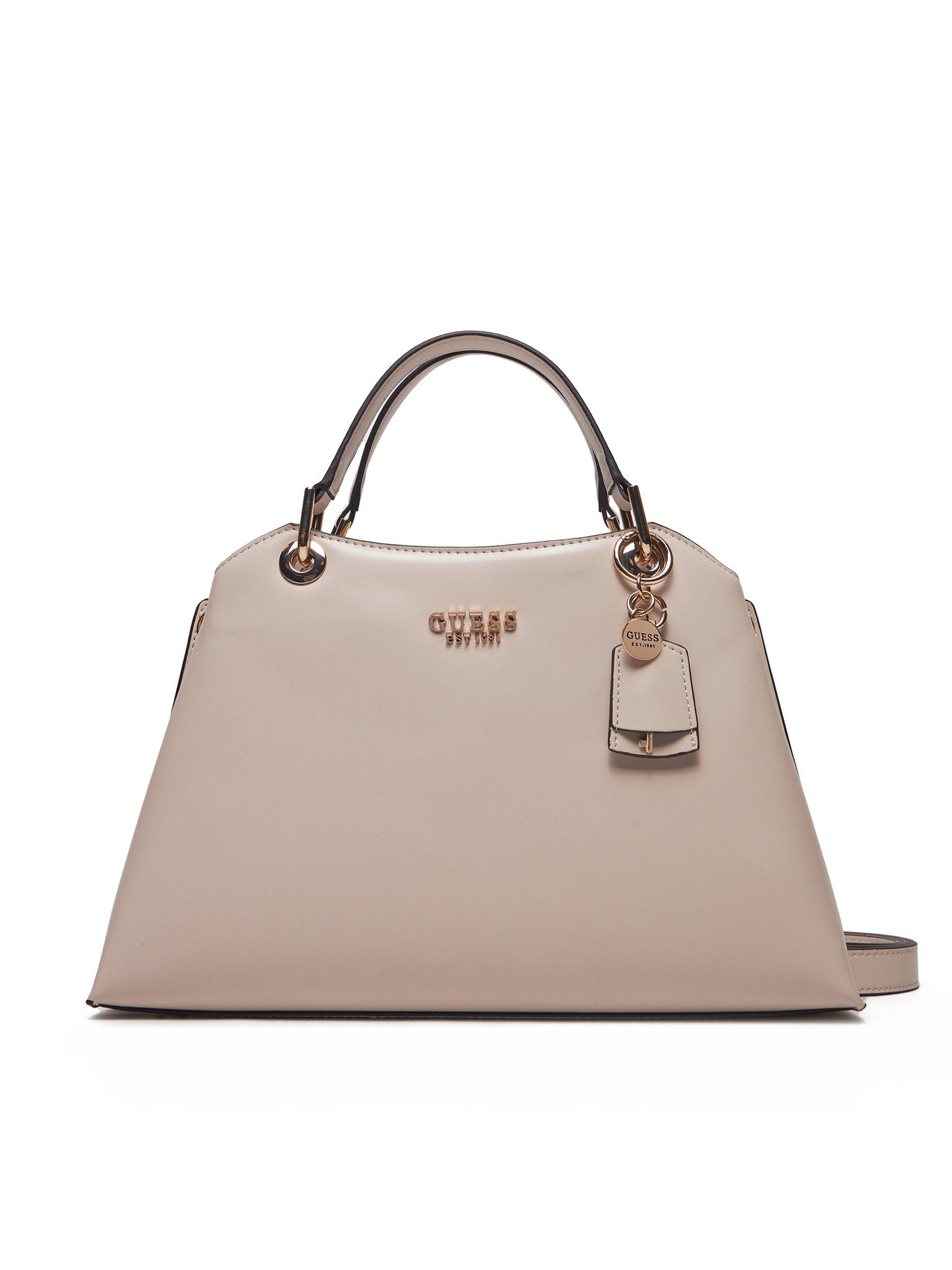 Borsa a mano Guess "Eco Evaine Girlfriend" tortora in ecopelle liscia