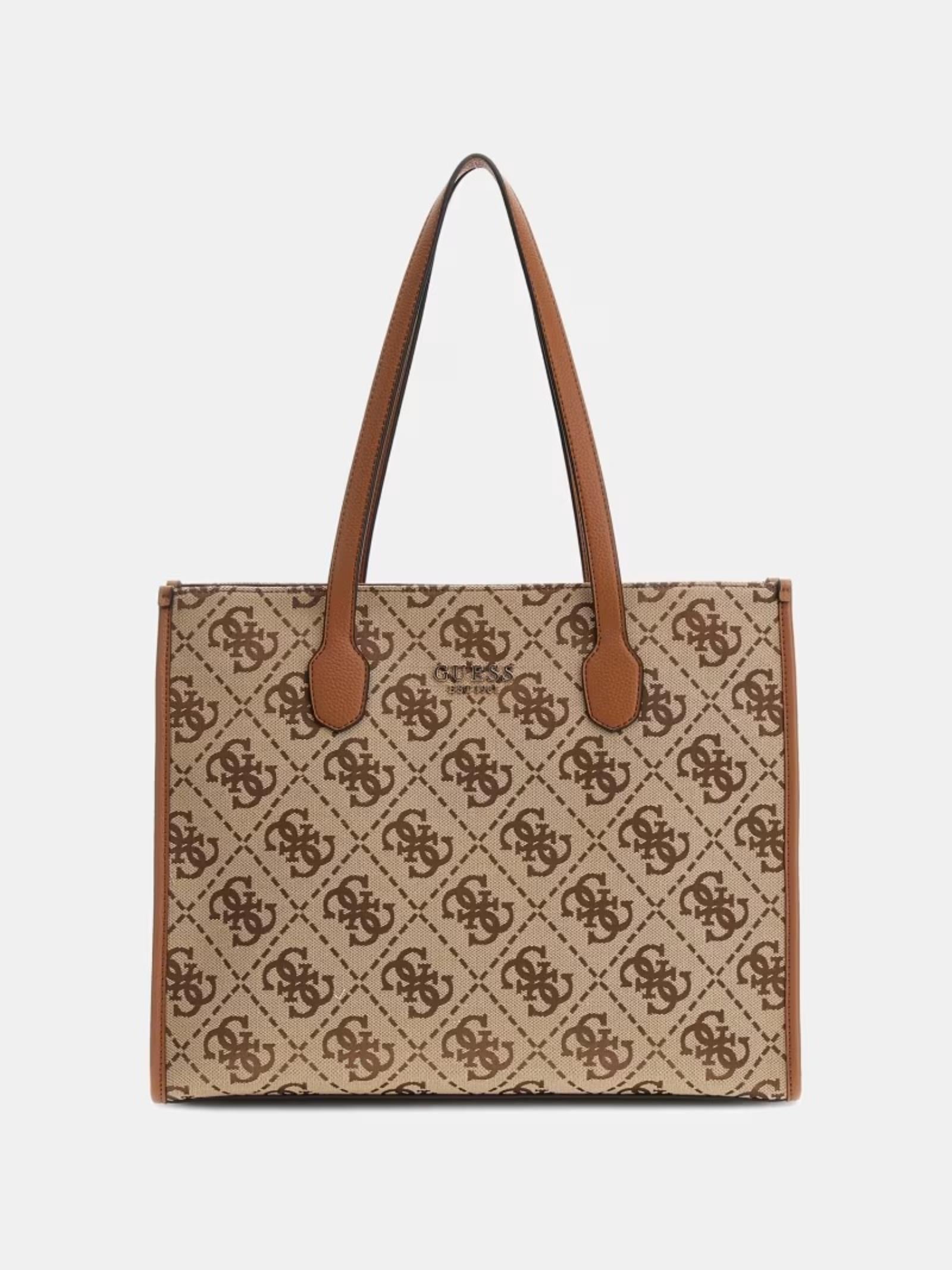 Shopper "Silvana" beige con stampa 4G logo all-over e dettagli marroni