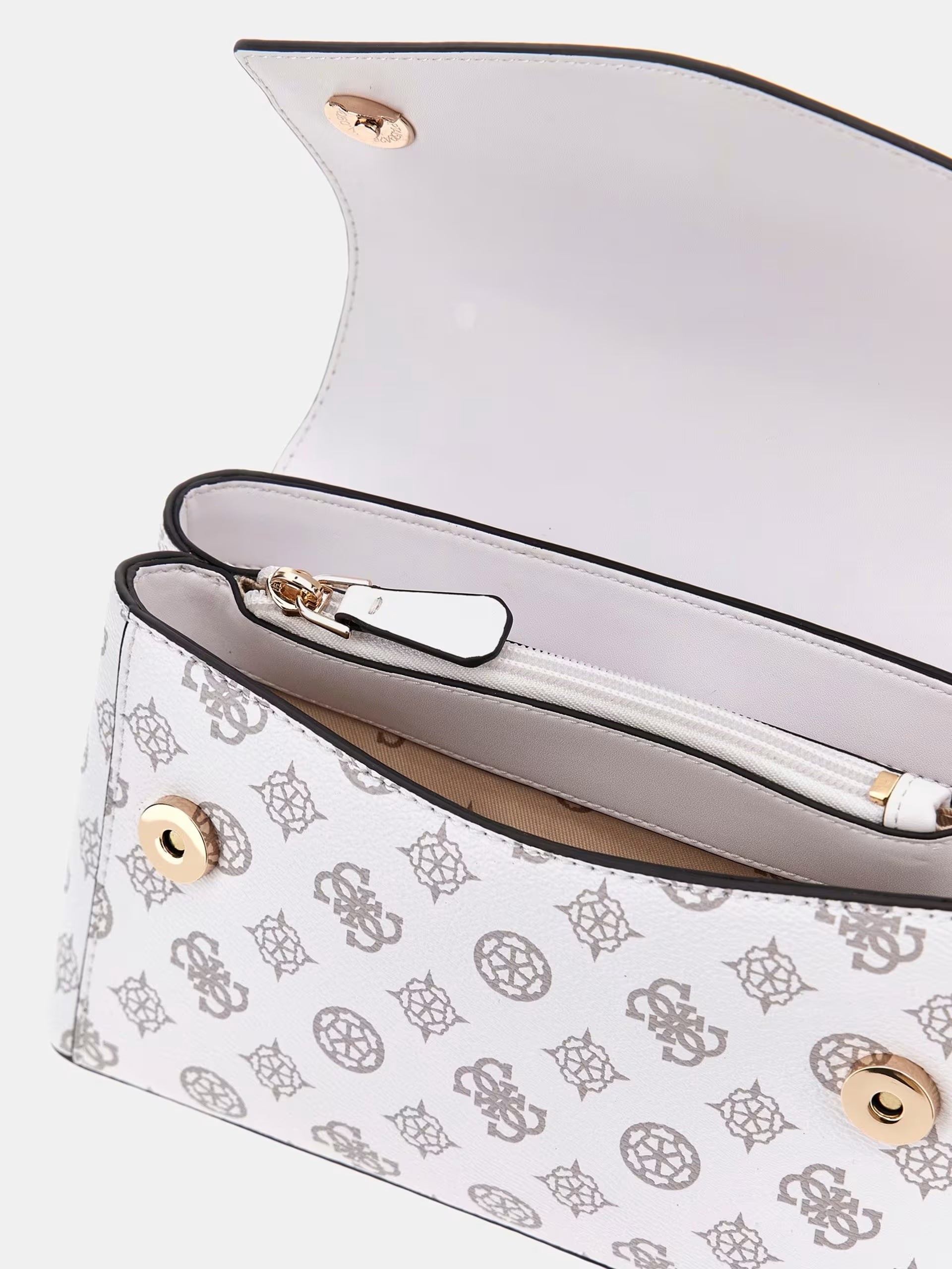 Borsa a Spalla "Dorys 4G" Logo Peony Bianco con Tracolla a Catena