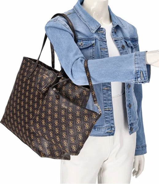 Shopper "Power Play" marrone con Logo 4G e Pochette Integrata