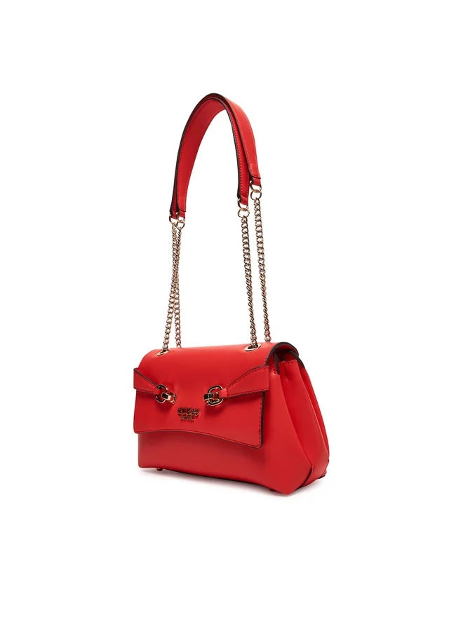 Borsa a Spalla "Lorelei" Rossa in Ecopelle con Dettagli a Catena
