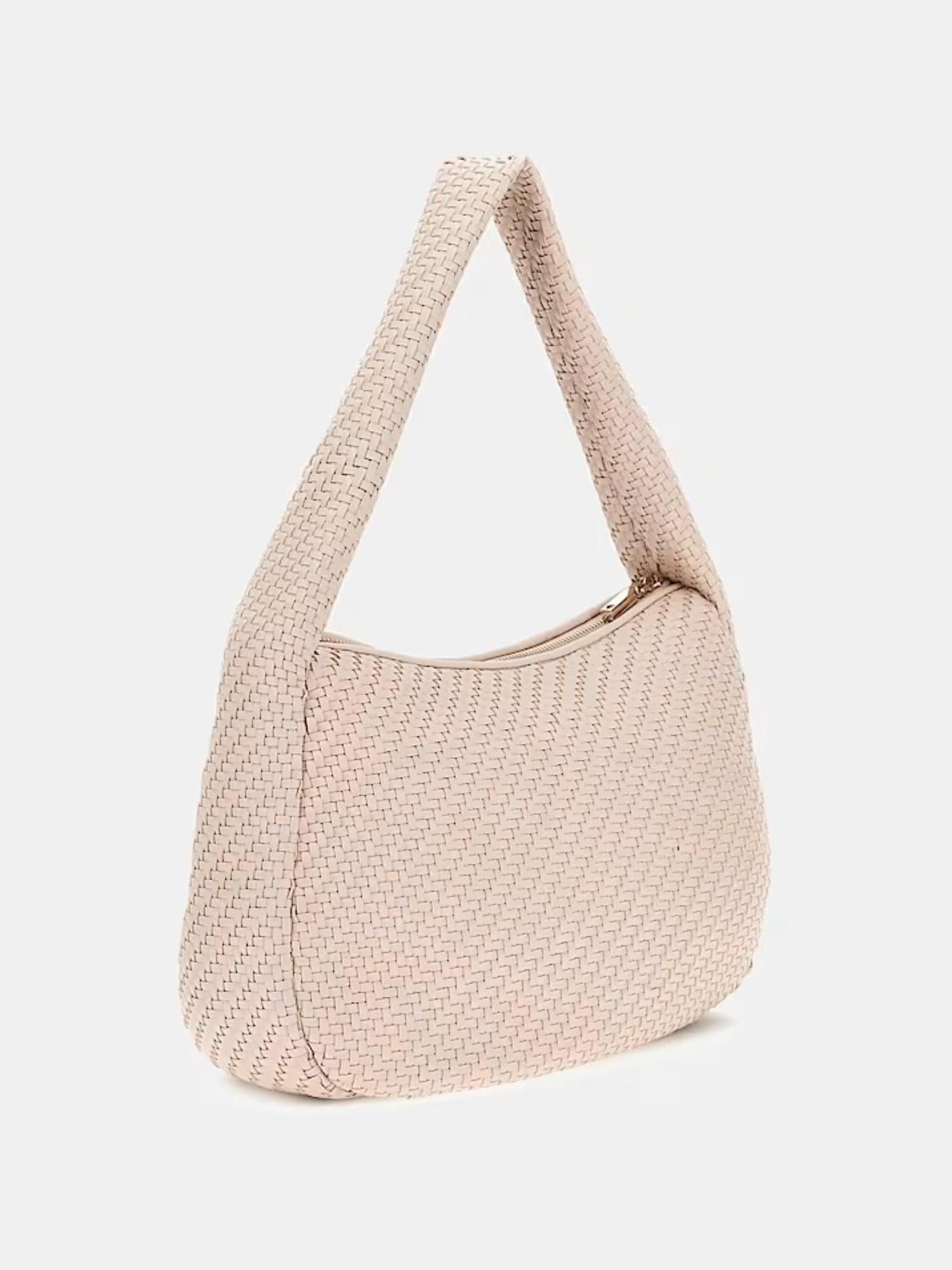 Borsa a spalla Guess beige in ecopelle con zip