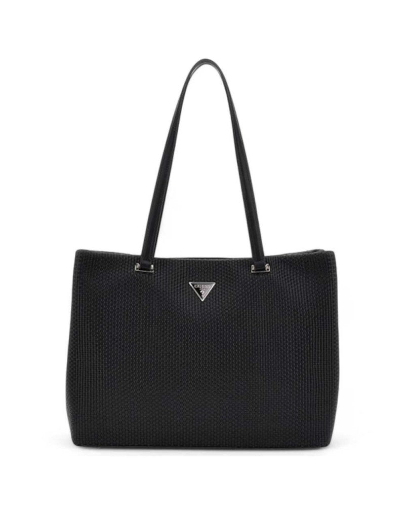 Borsa Shopper "Phaedra" Nera con Texture Intrecciata