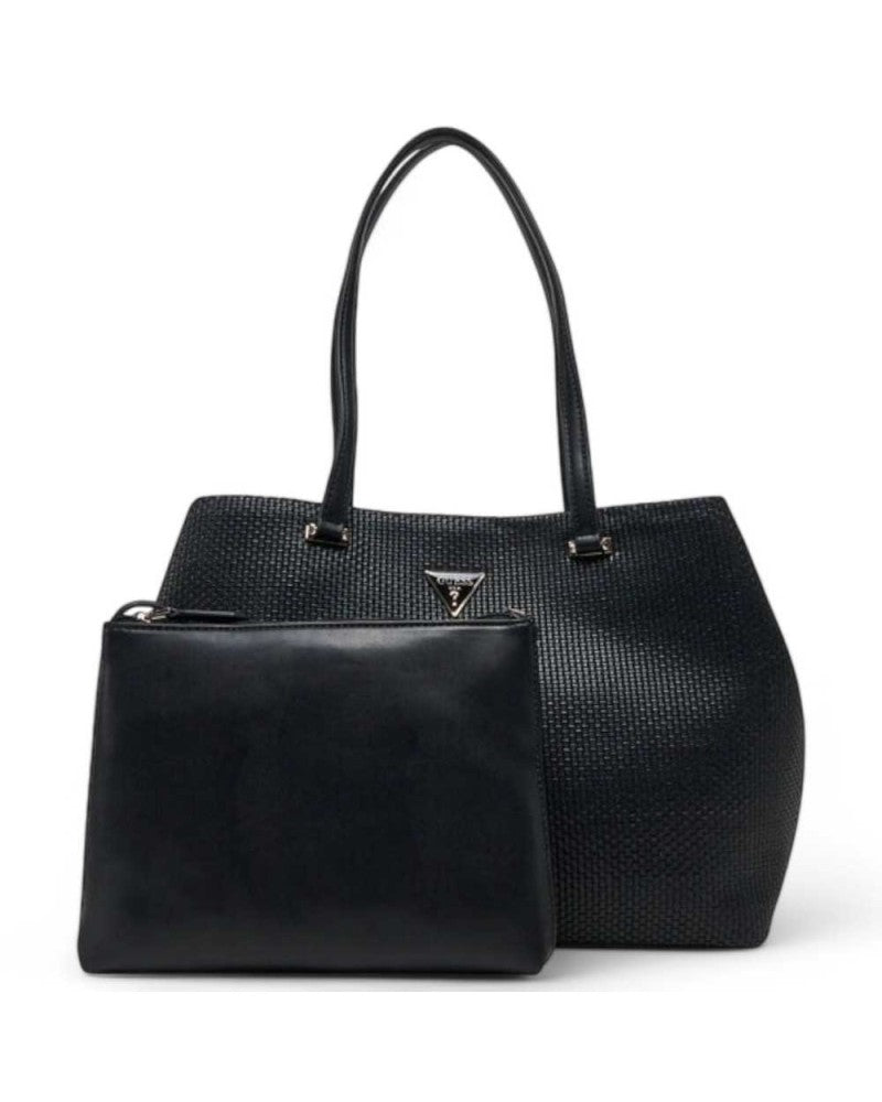 Borsa Shopper "Phaedra" Nera con Texture Intrecciata