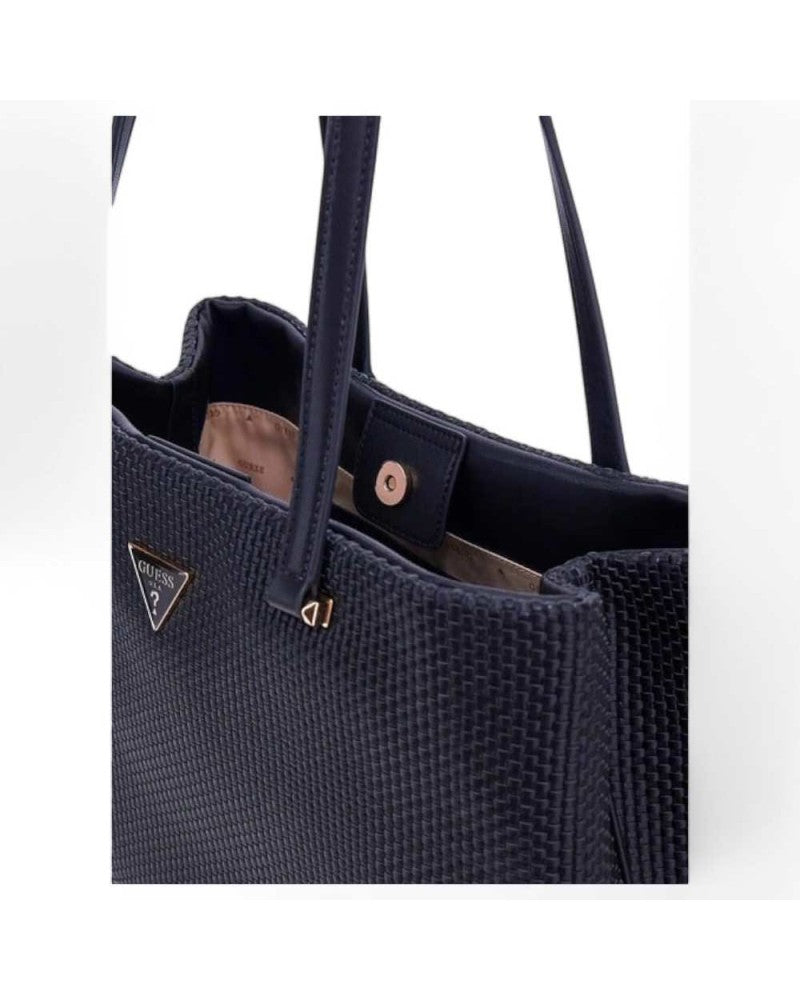 Borsa Shopper "Phaedra" Nera con Texture Intrecciata