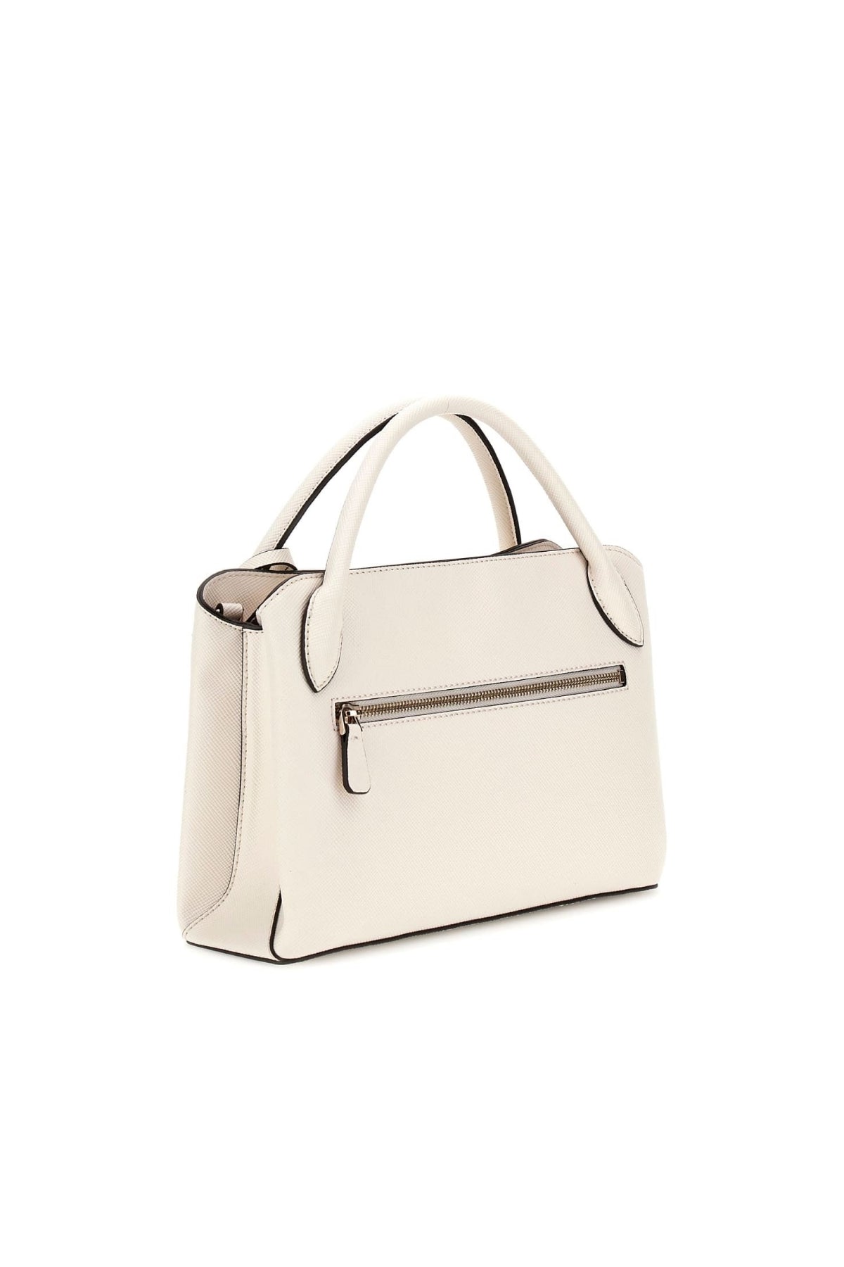 Borsa a Mano "Fedana Elite" Avorio con Charm e Chiusura Zip