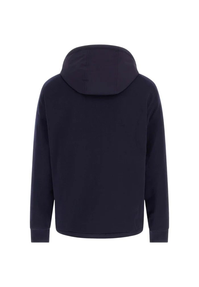 Giubbino "Doppio Tessuto" Blu con Cappuccio e Chiusura Zip