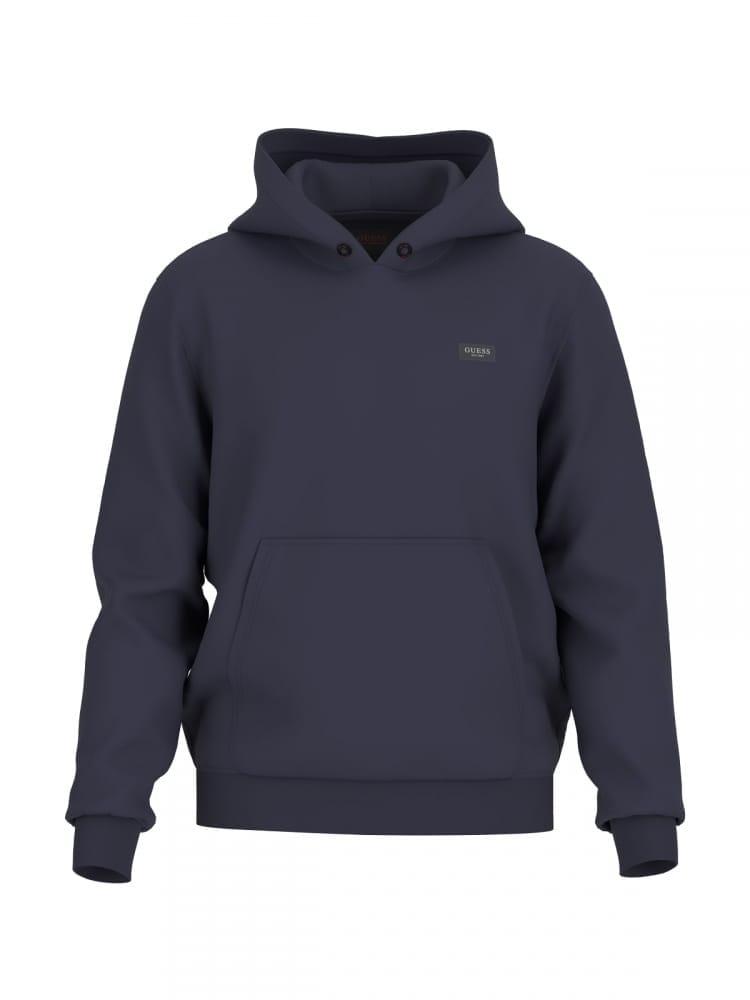 Felpa Blu con Cappuccio e Logo Guess
