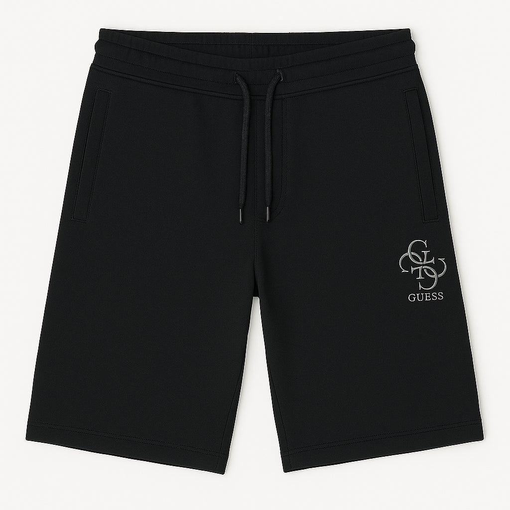 Bermuda blu in Felpa con Logo Ricamato