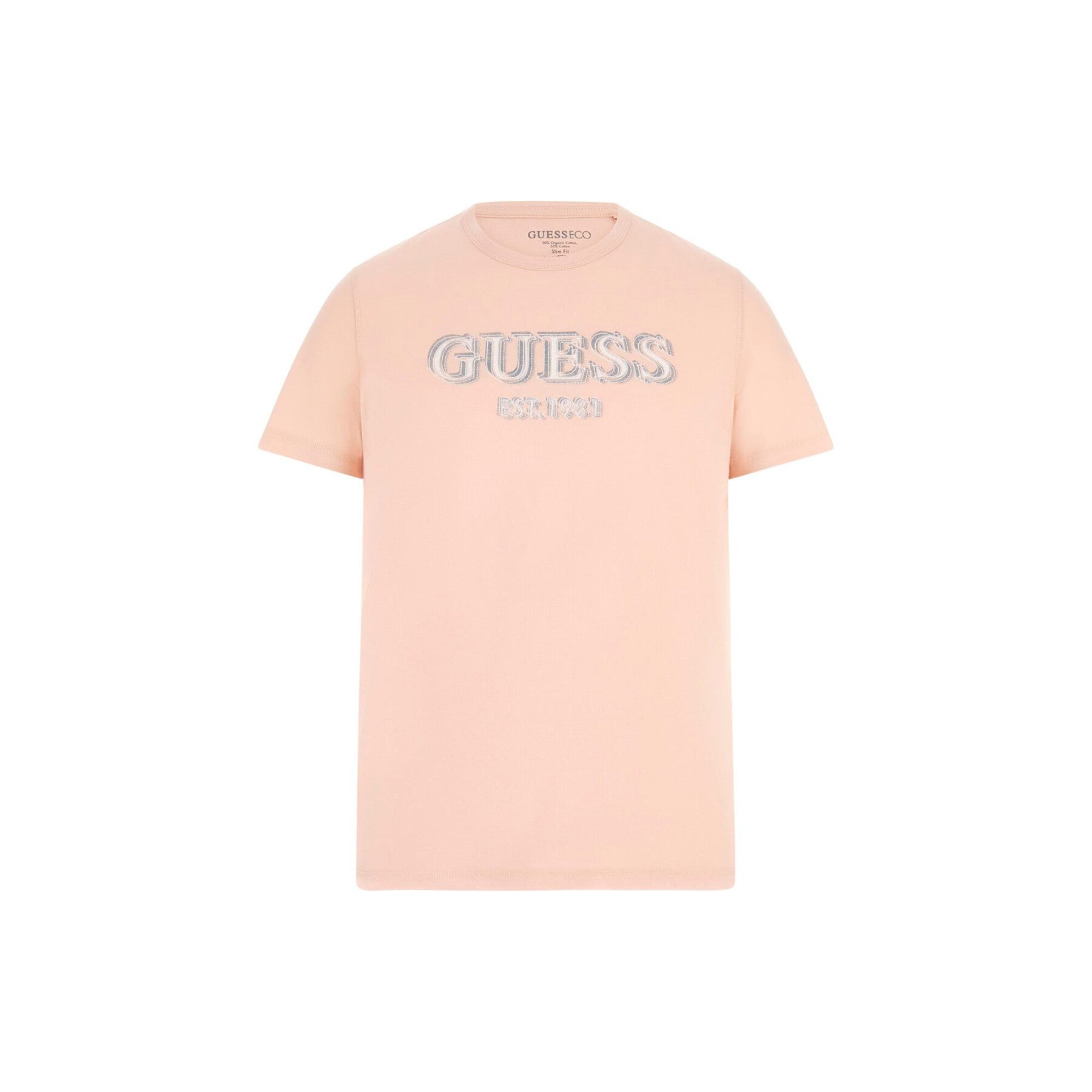 T-shirt "Est. 1981" Rosa con Logo Ricamato in Rilievo