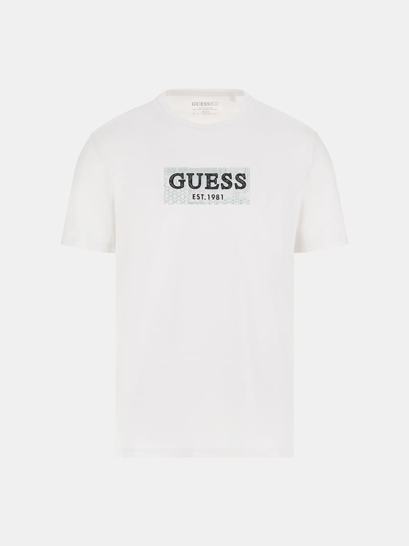 T-shirt "Est. 1981" bianca con Logo Stampato e Vestibilità Slim