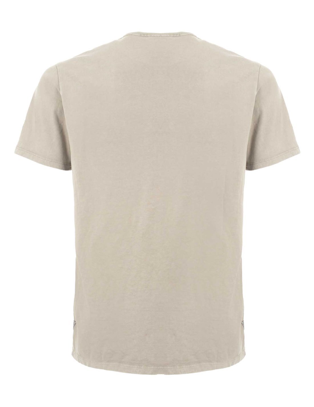 T-shirt "Los Angeles" beige con Effetto Lavato e Logo Ricamato