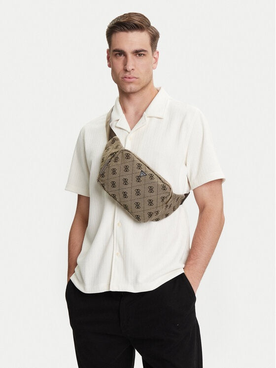 Marsupio Beige "Vezzola Smart Bum Bag" con Logo 4G All-Over