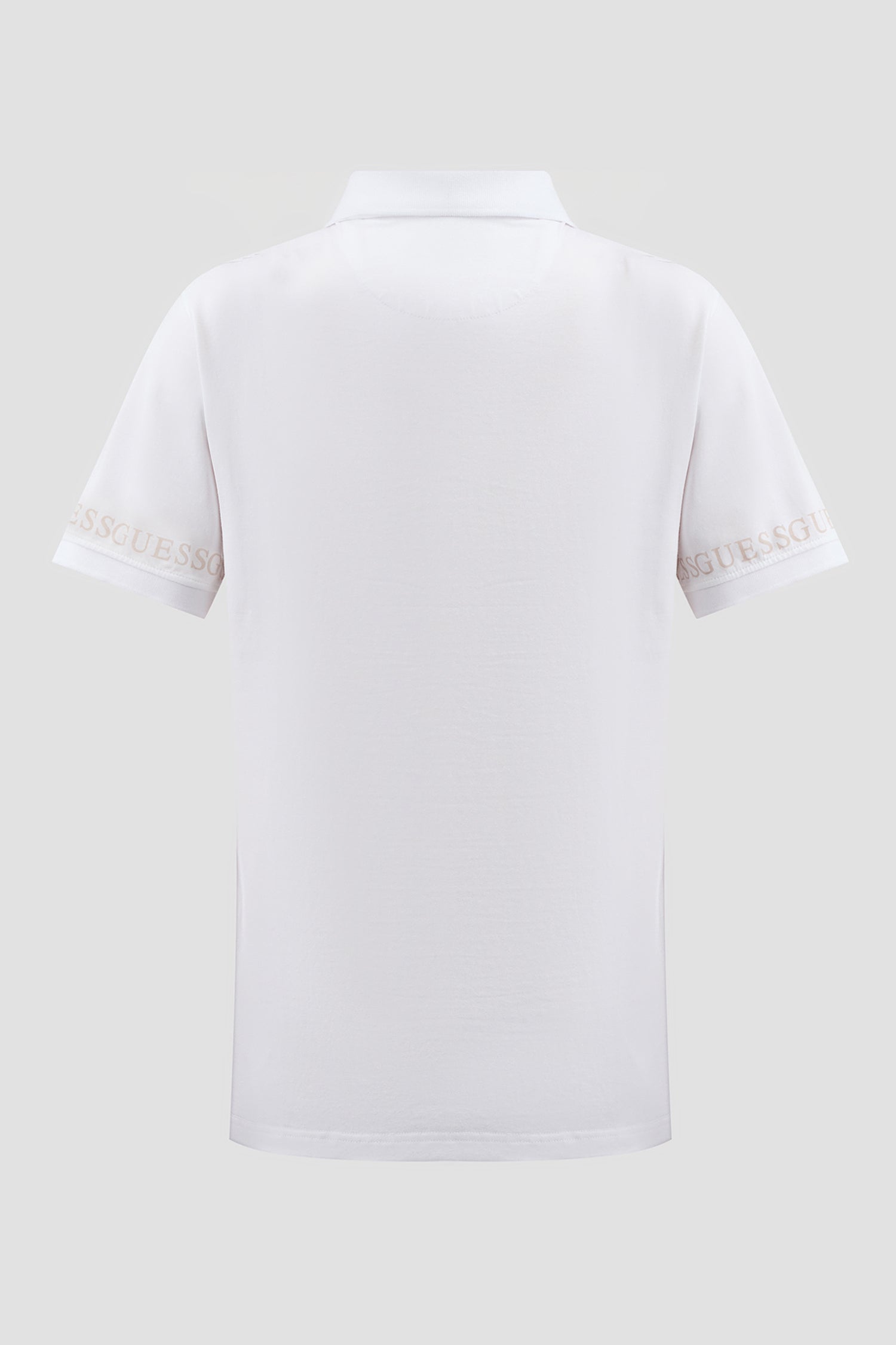 Polo Bianca con Logo Guess Ricamato e Dettagli sulle Maniche