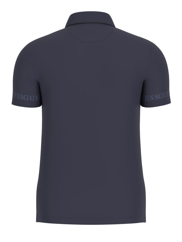 Polo "Nolan" Blu da Uomo con Logo Guess sulle Maniche