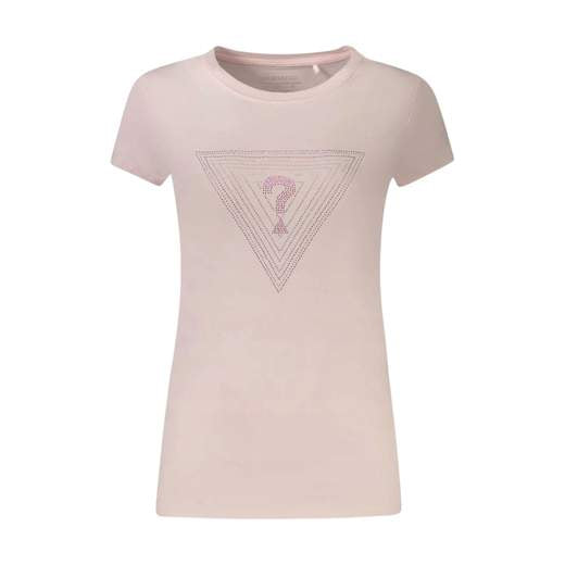 T-shirt "Icon Triangle" rosa con Logo a Strass Frontale