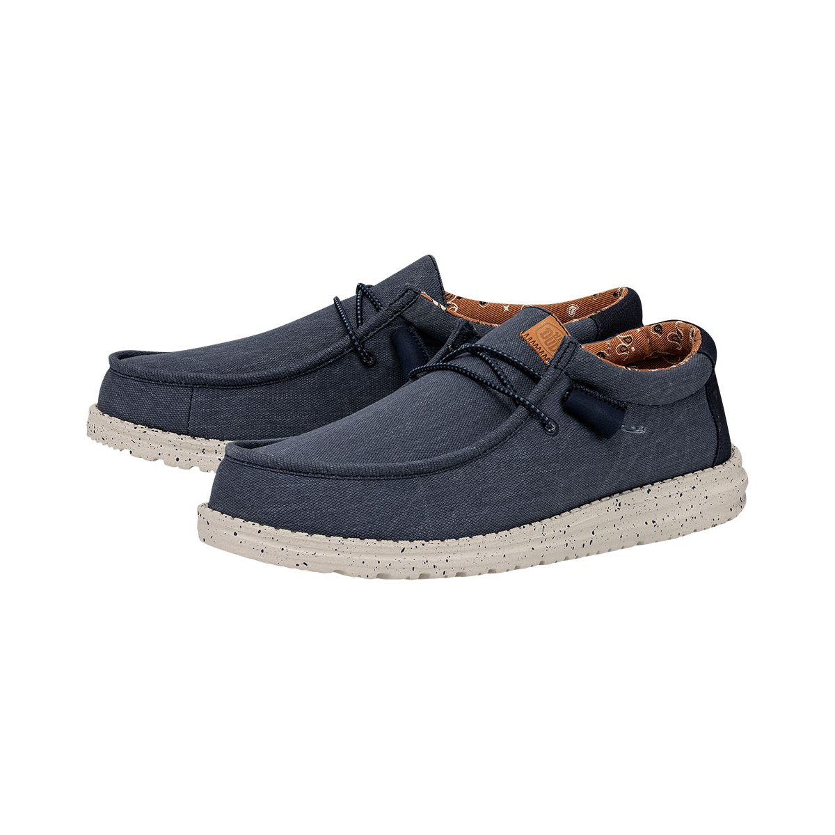 Mocassino "Wally Washed Canvas" Navy Blue in Tela Lavata Leggera