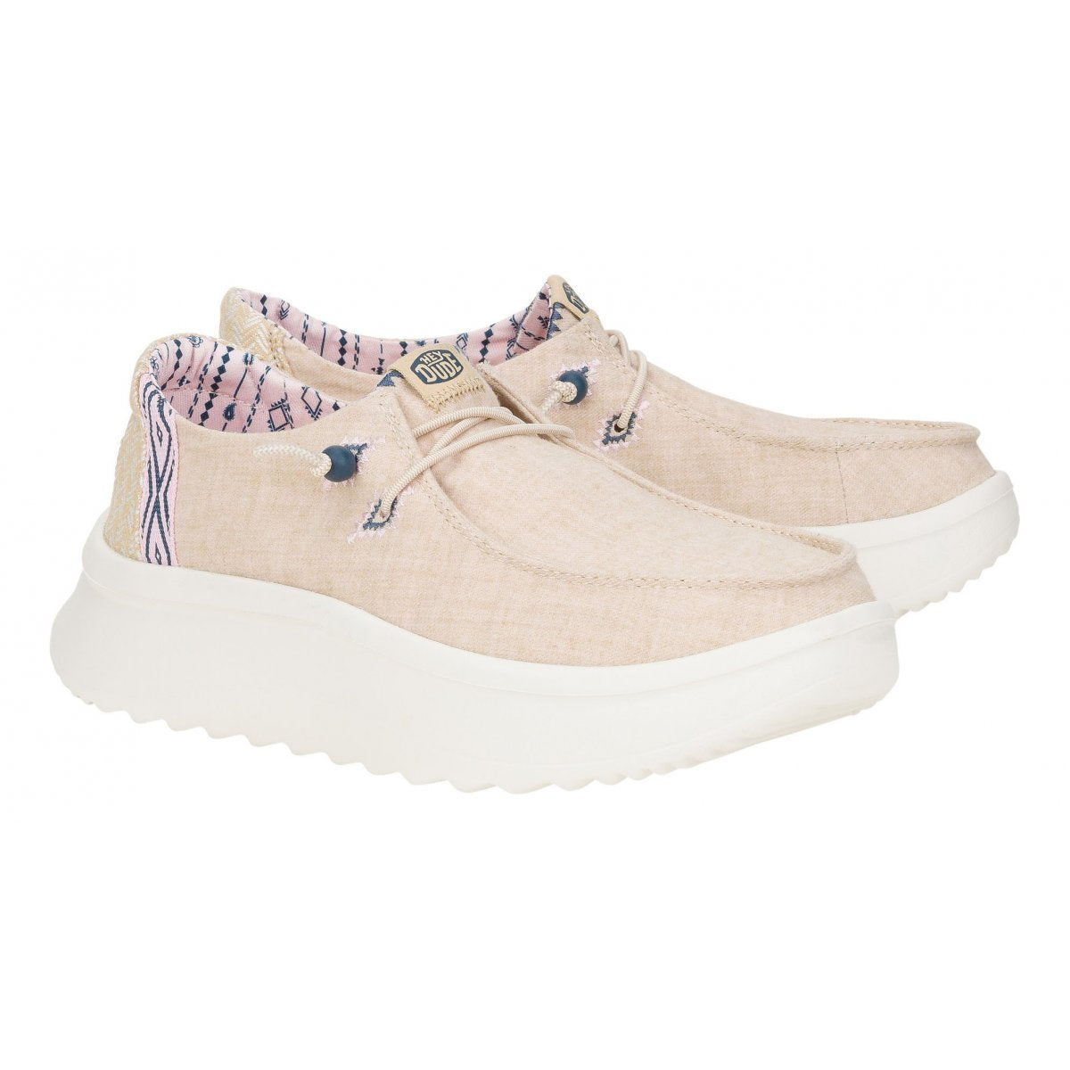 Sneakers "Wendy Peak Chambray Woven" beige con Suola Alta