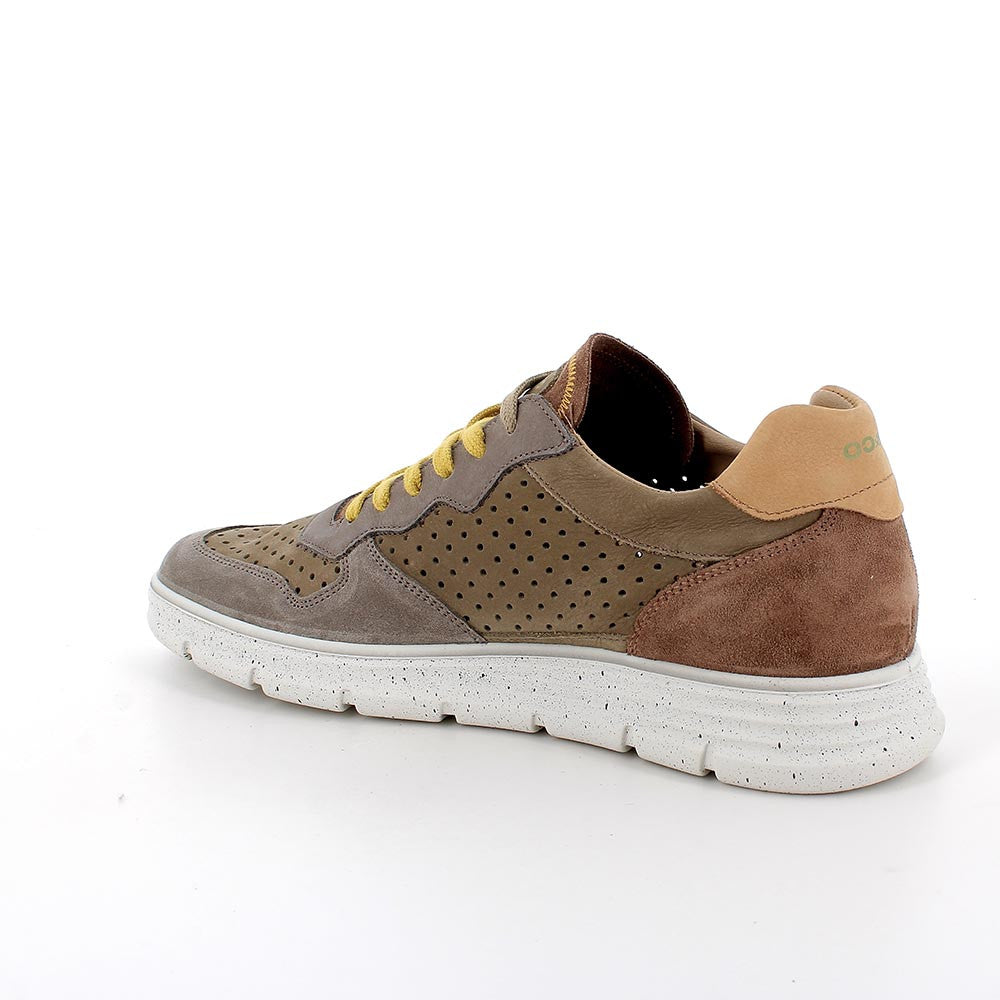 Sneakers verde e grigio con Inserti Traforati in Memory Foam