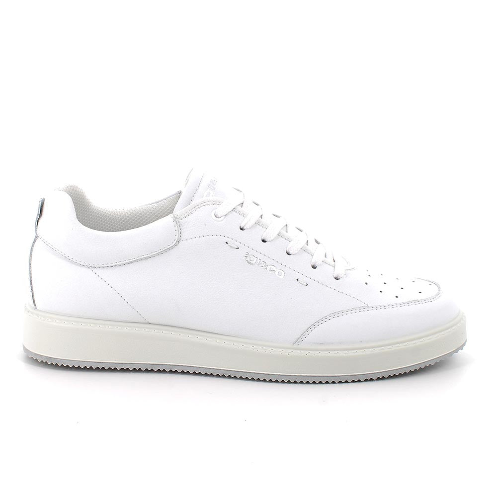 Sneakers Bianche con Lacci e Plantare in Pelle Ammortizzato