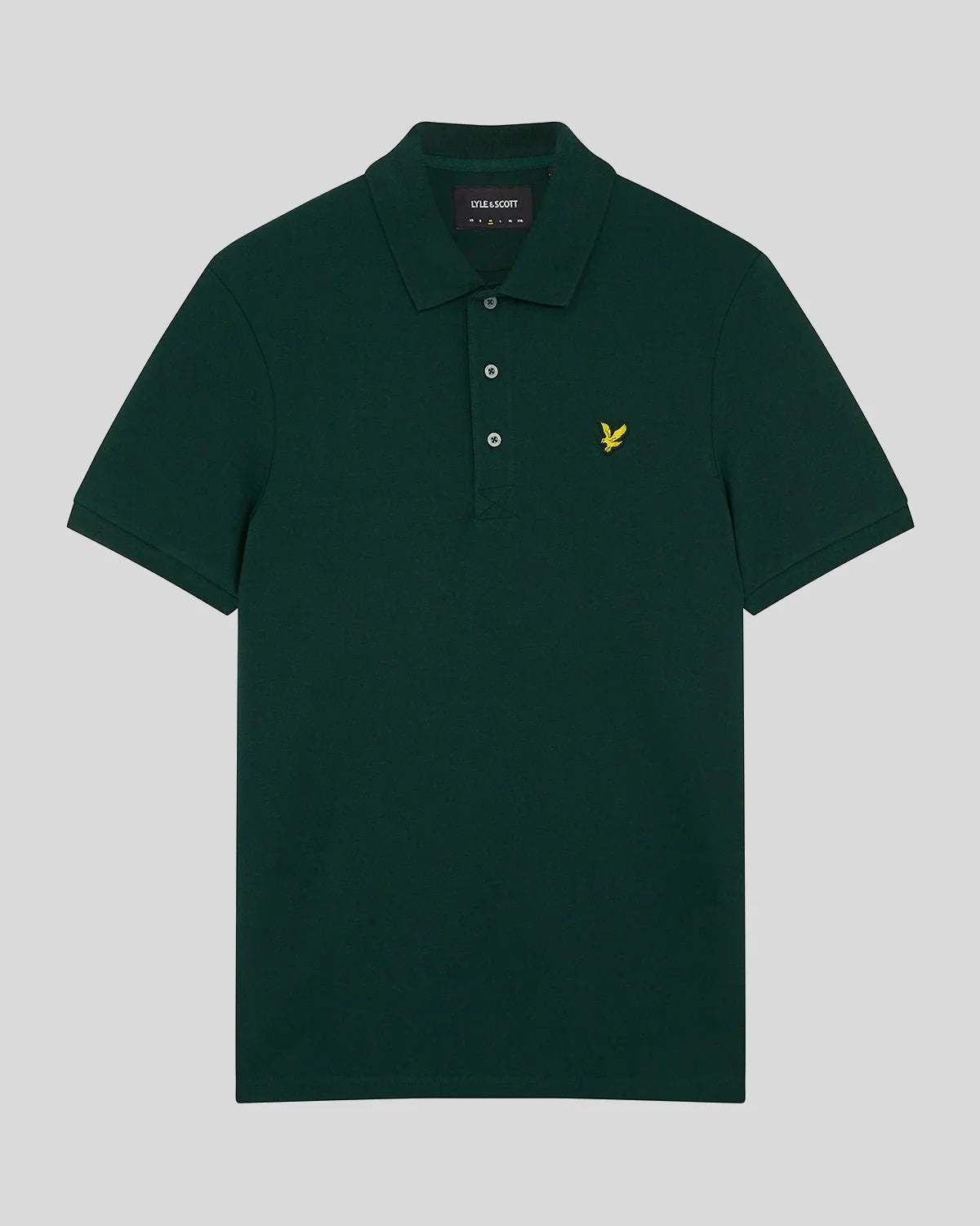 Polo verde scuro a Maniche Corte in Cotone Stretch