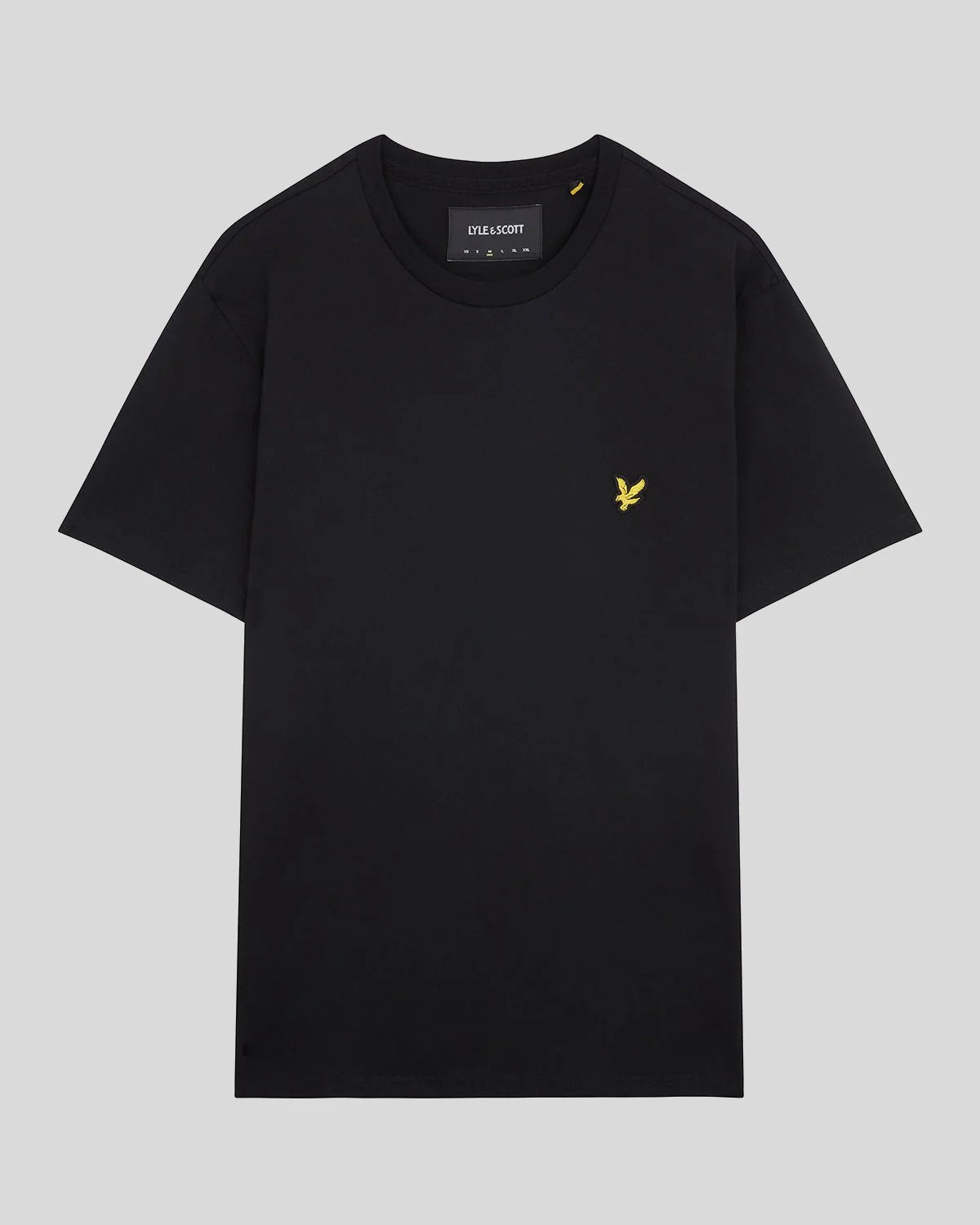 T-shirt nera a Maniche Corte in Cotone con Girocollo Regular Fit