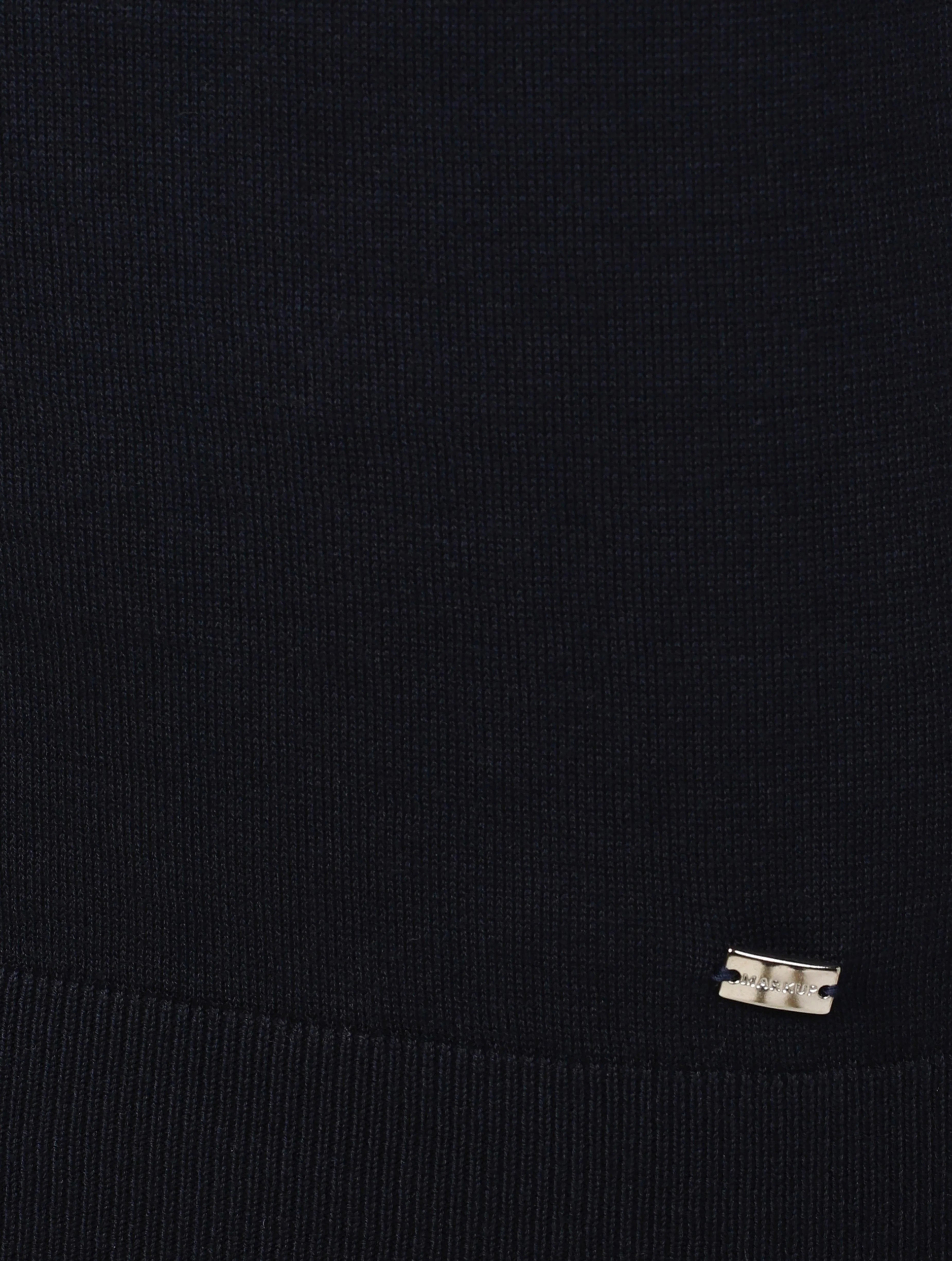T-shirt Girocollo blu in Cotone con Patch Logo - Regular Fit