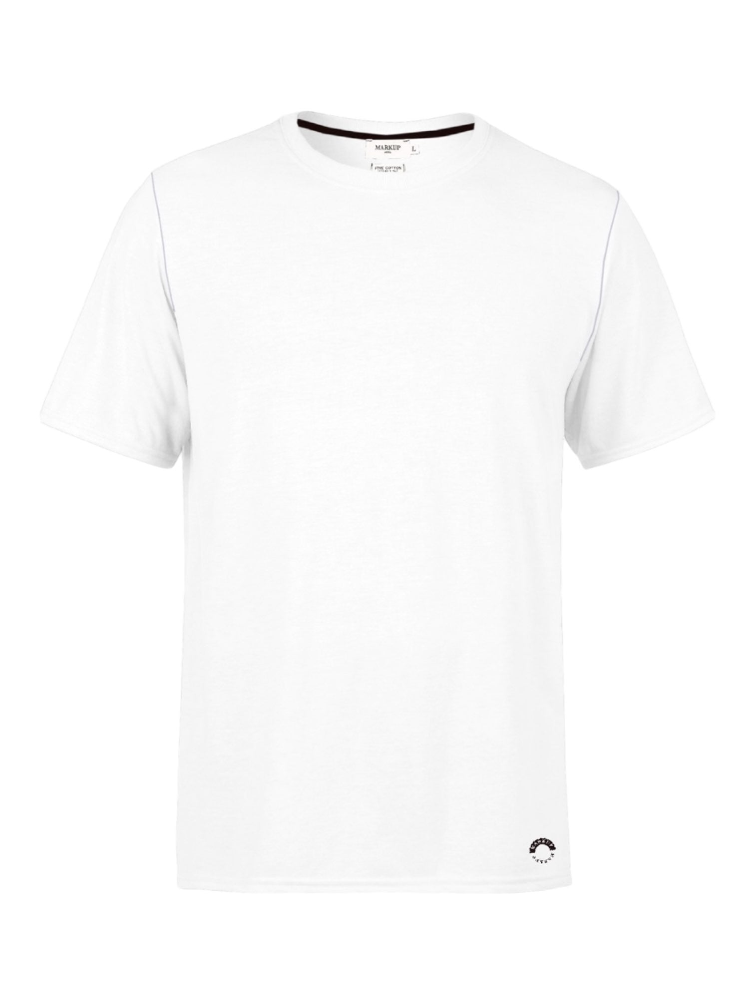T-shirt bianca in Cotone con Girocollo