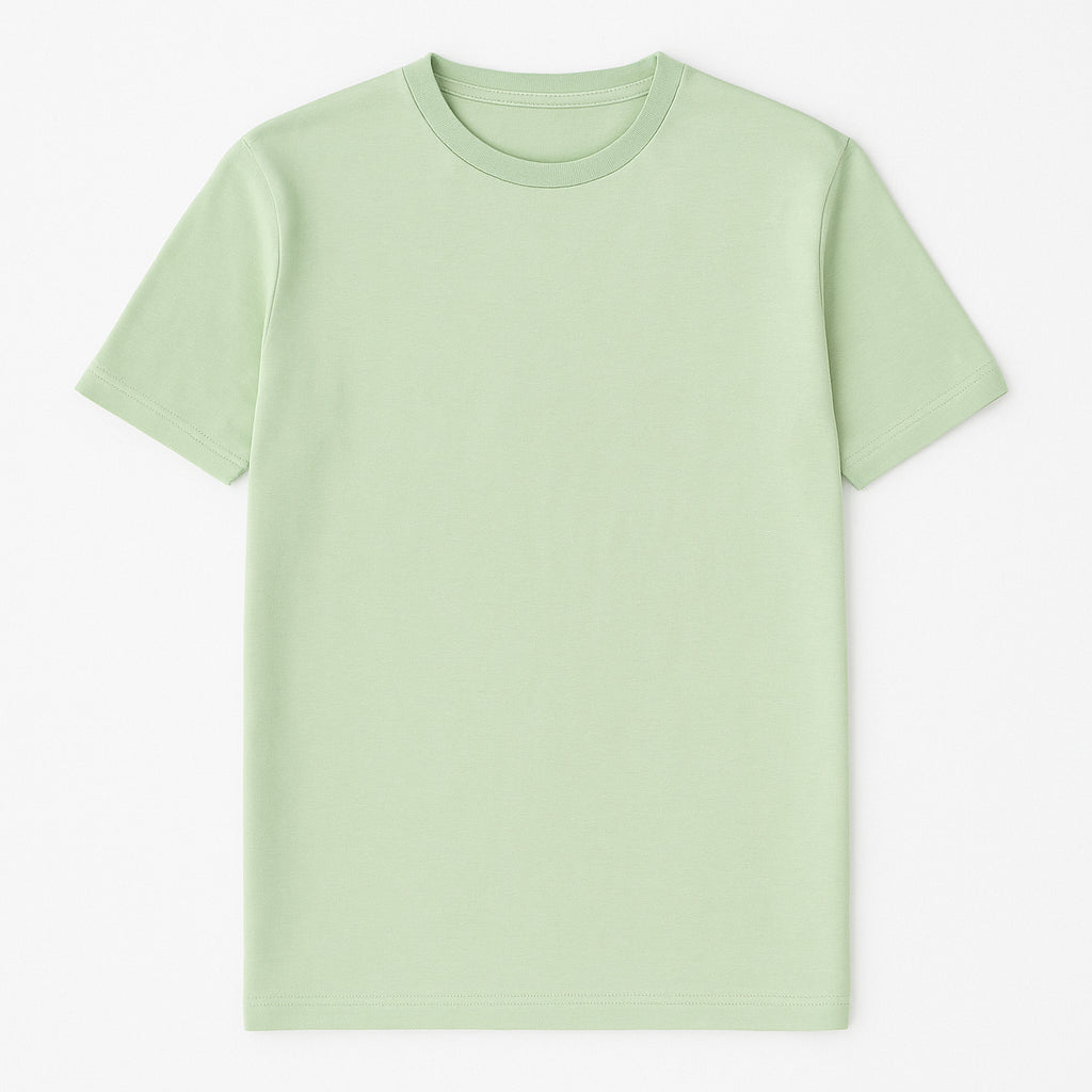 T-shirt a mezze maniche con collo girocollo in jersey di cotone<BR/>