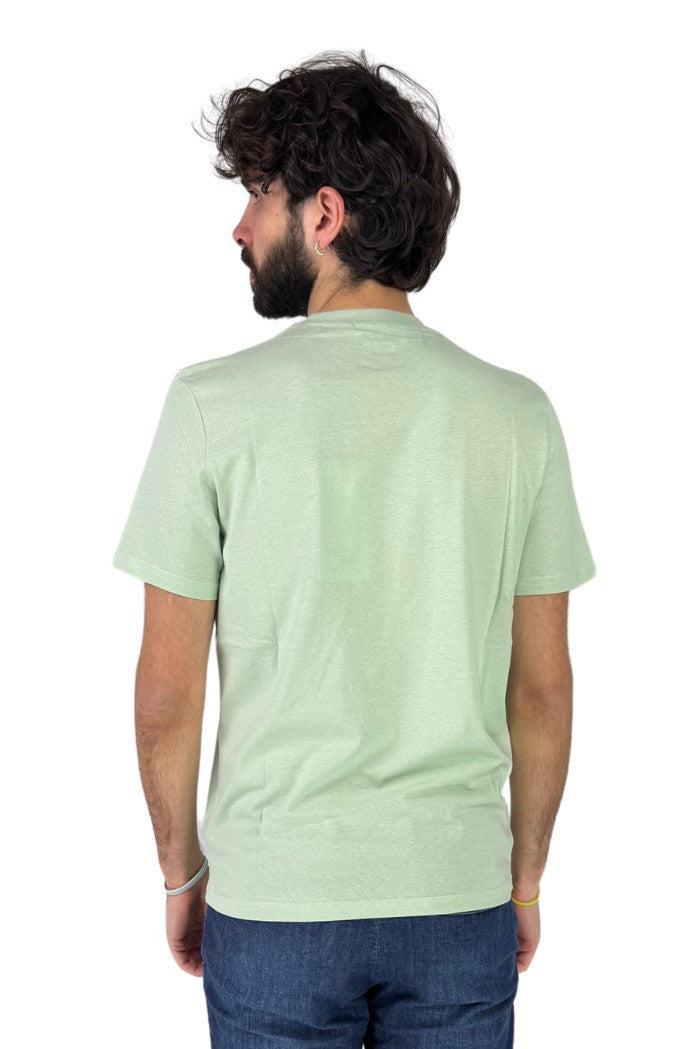 T-shirt a mezze maniche con collo girocollo in jersey di cotone<BR/>