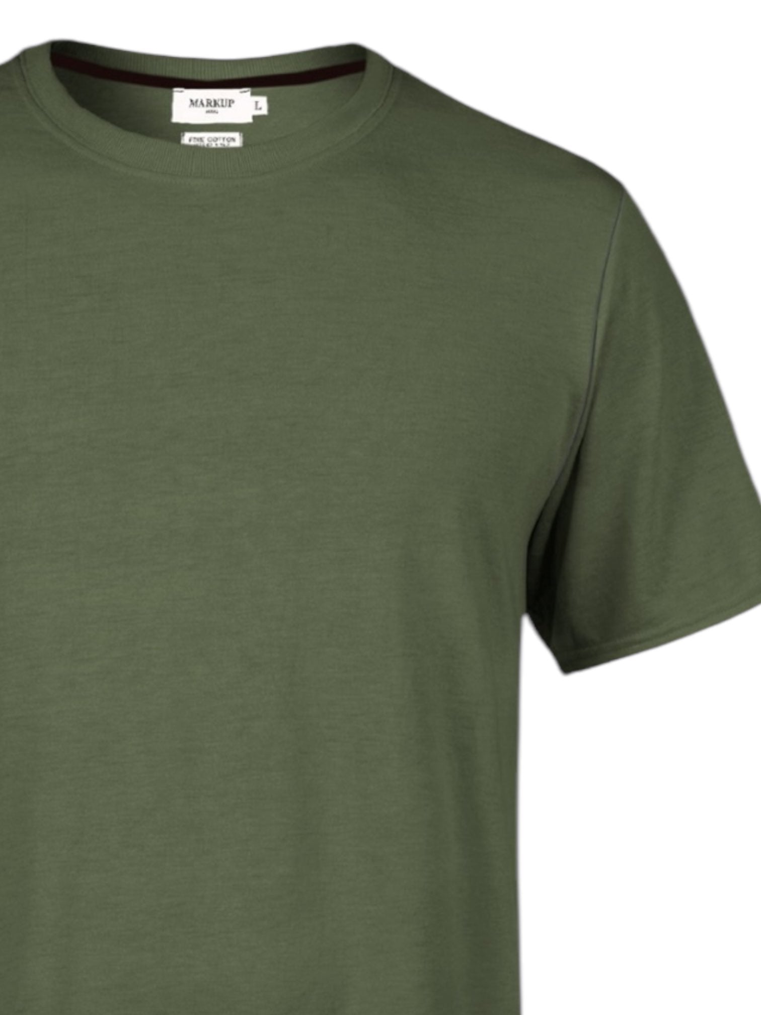 T-shirt Verde Militare in Cotone con Girocollo
