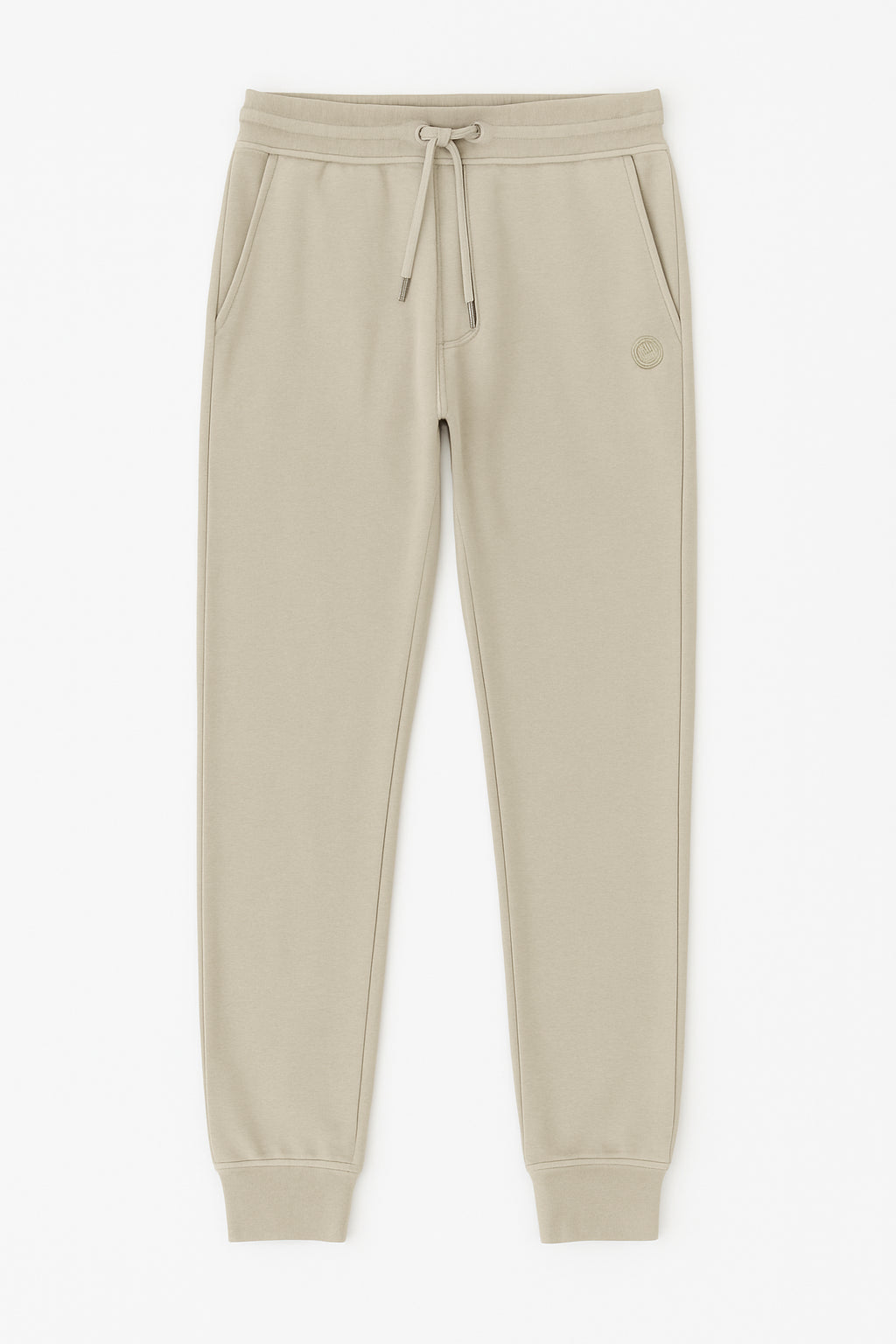 Pantaloni in Felpa Beige in Misto Cotone con Interno Garzato