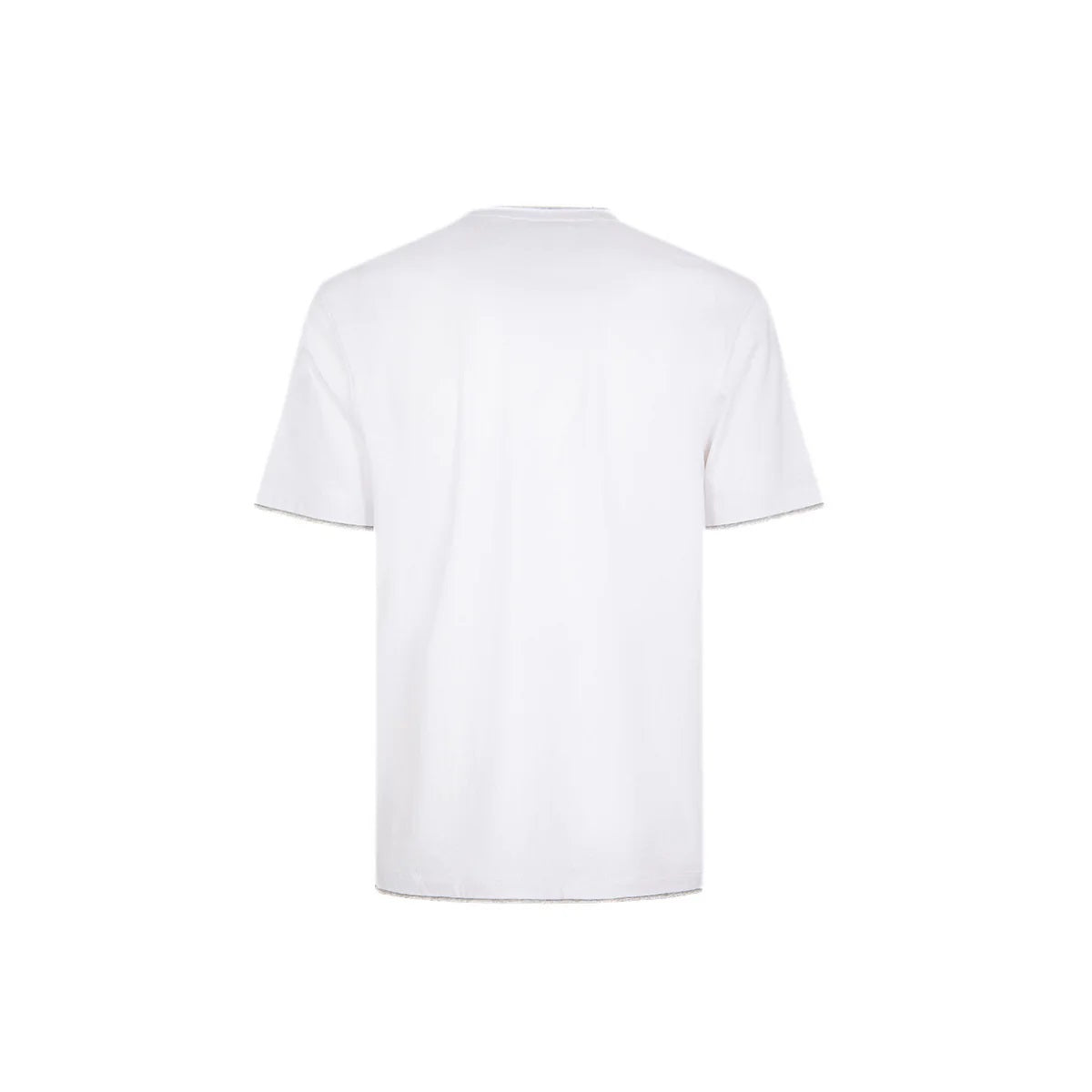T.shirt a mezze maniche bianco con bordini a contrasto grigio