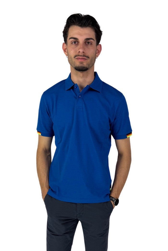 Polo a mezze maniche bluette con colletto classico