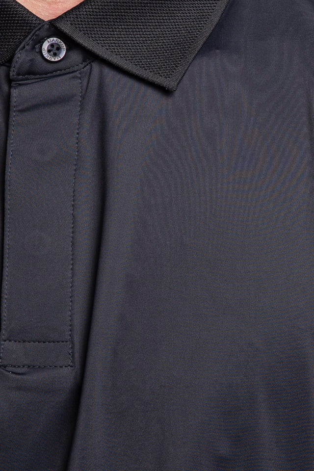Polo "No Iron" blu con Tessuto Antipiega e Colletto Classico