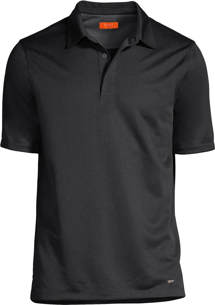 Polo "No Iron" nera con Tessuto Antipiega e Colletto Classico