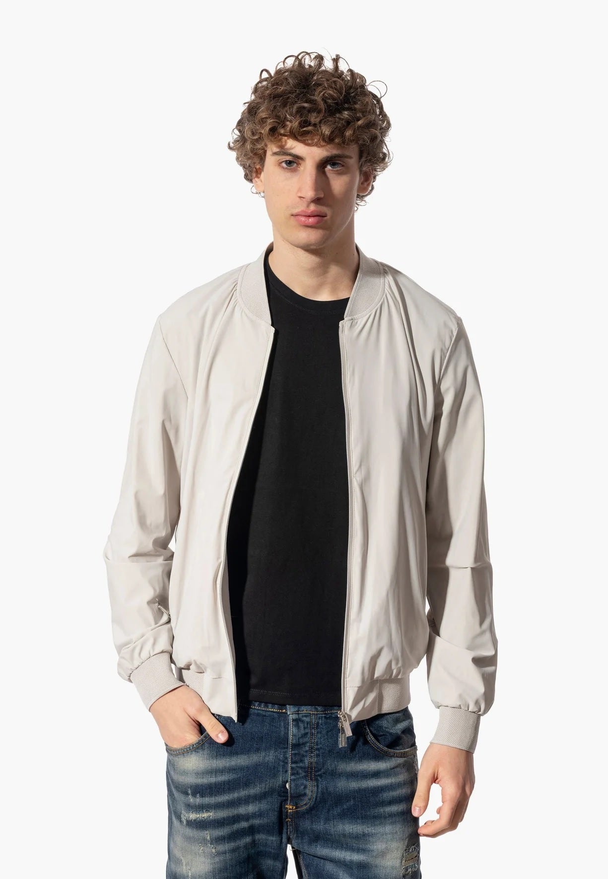 Bomber in soft shell stretch color gesso