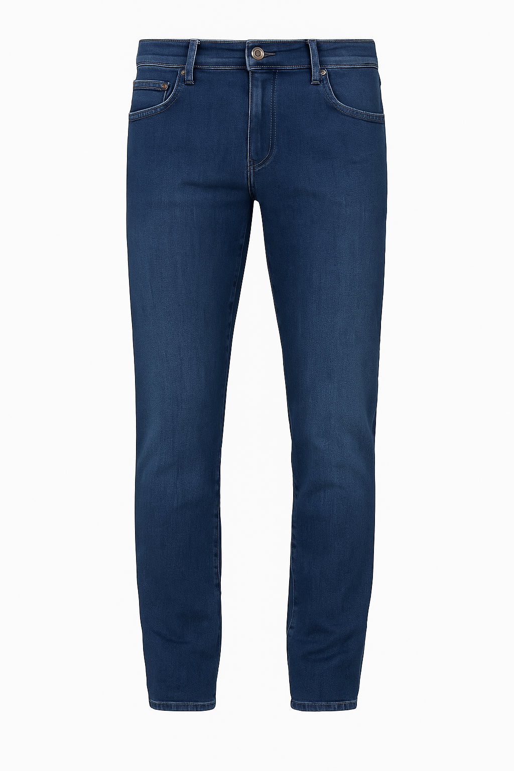 Jeans Chino Blu in Denim Stretch con Tasche Oblique