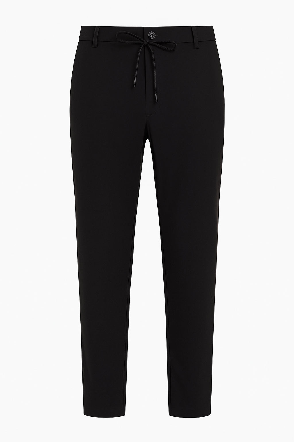 Pantalone Chino nero in Punto Milano con Coulisse ed Elastico in Vita