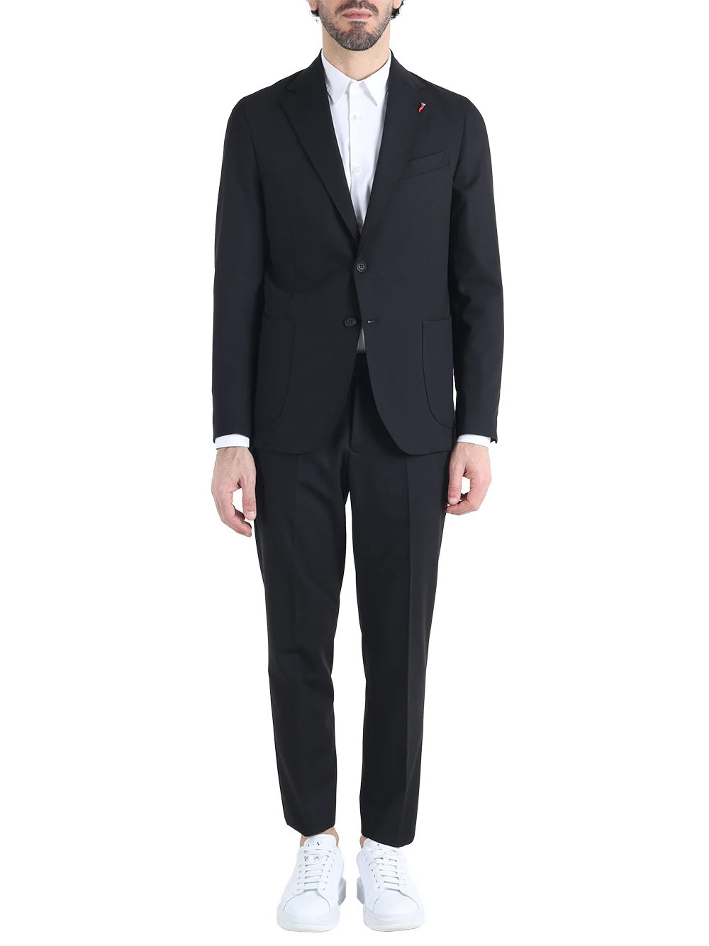 Abito "Haiti" nero Slim Fit con Tasche Applicate