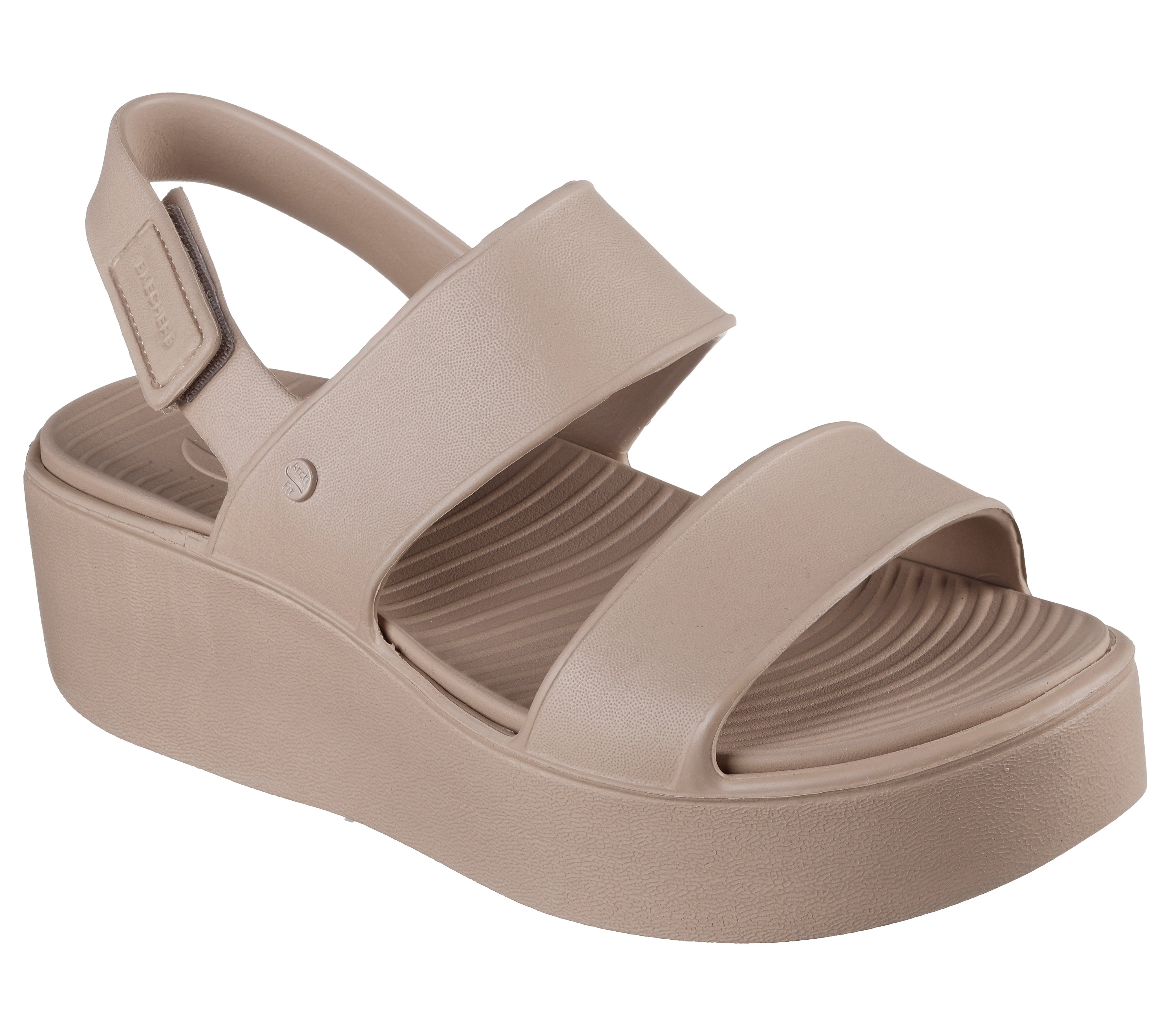 Sandalo Skechers Arch Fit® Taupe con Zeppa e Doppia Fascia